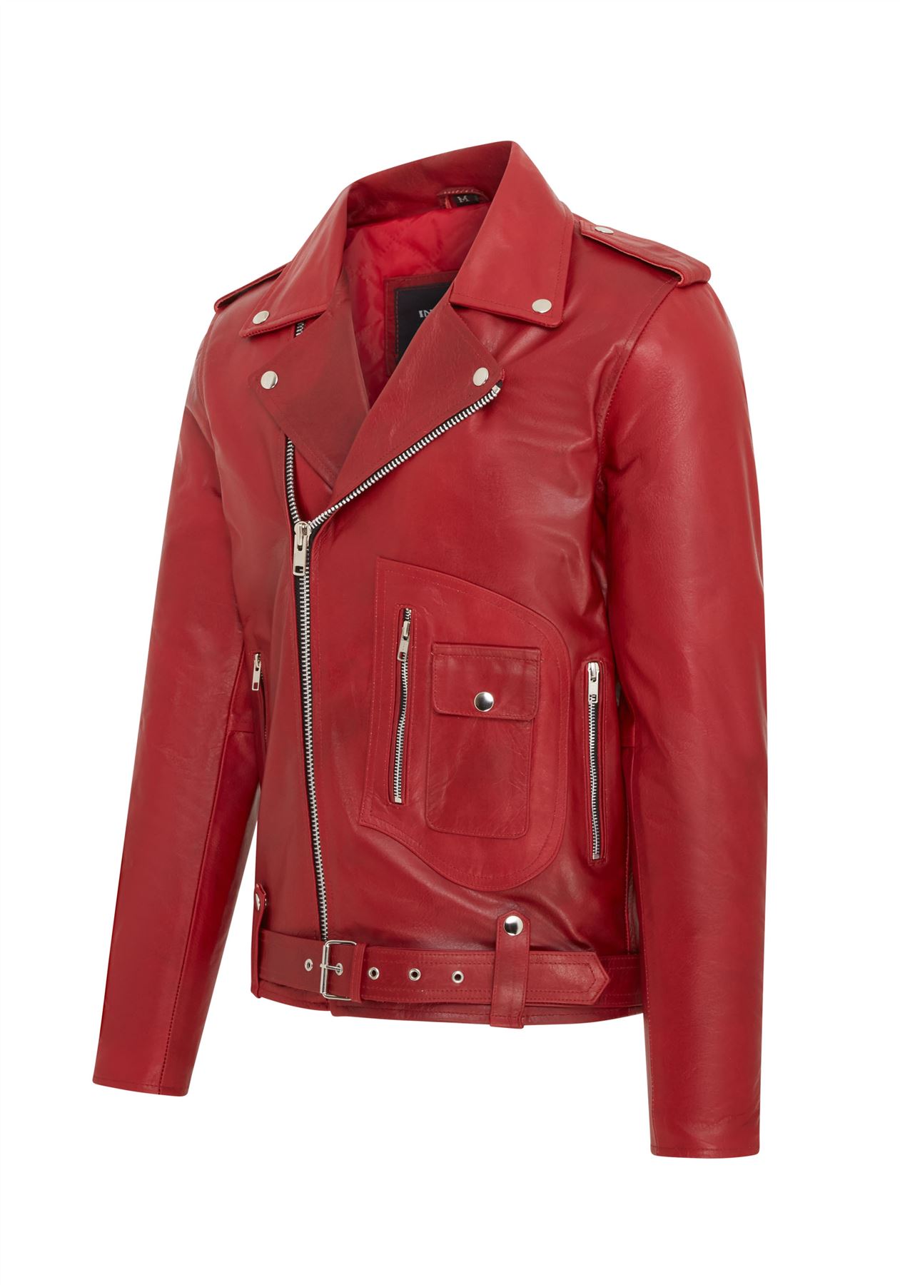Mens Retro Brando Quilted Leather Biker Jacket Vintage Motorcycle Style - Picture 16 of 19