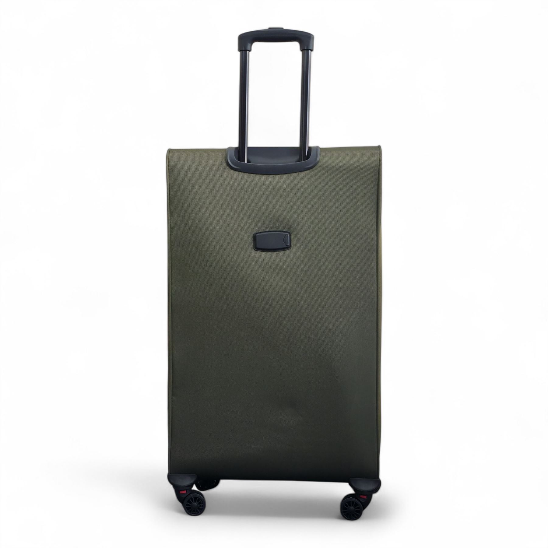 Green Expandable Soft Shell Suitcase 8 Wheel Set Light Carry On Cabin Bag - Picture 7 of 35