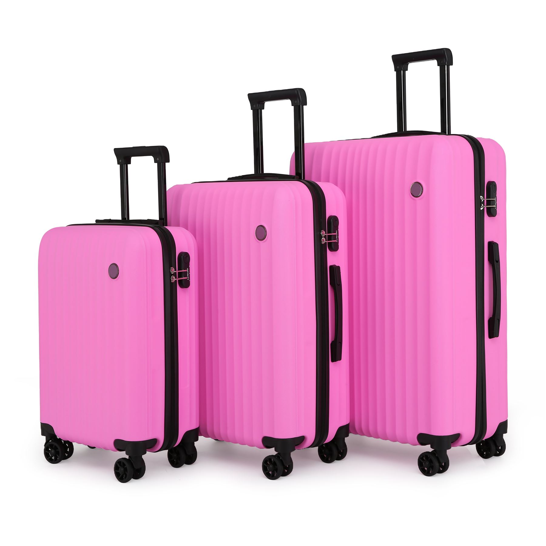 Hard Shell ABS Suitcase Set 8 Wheel Travel Case Holiday Bags - Picture 5 of 25