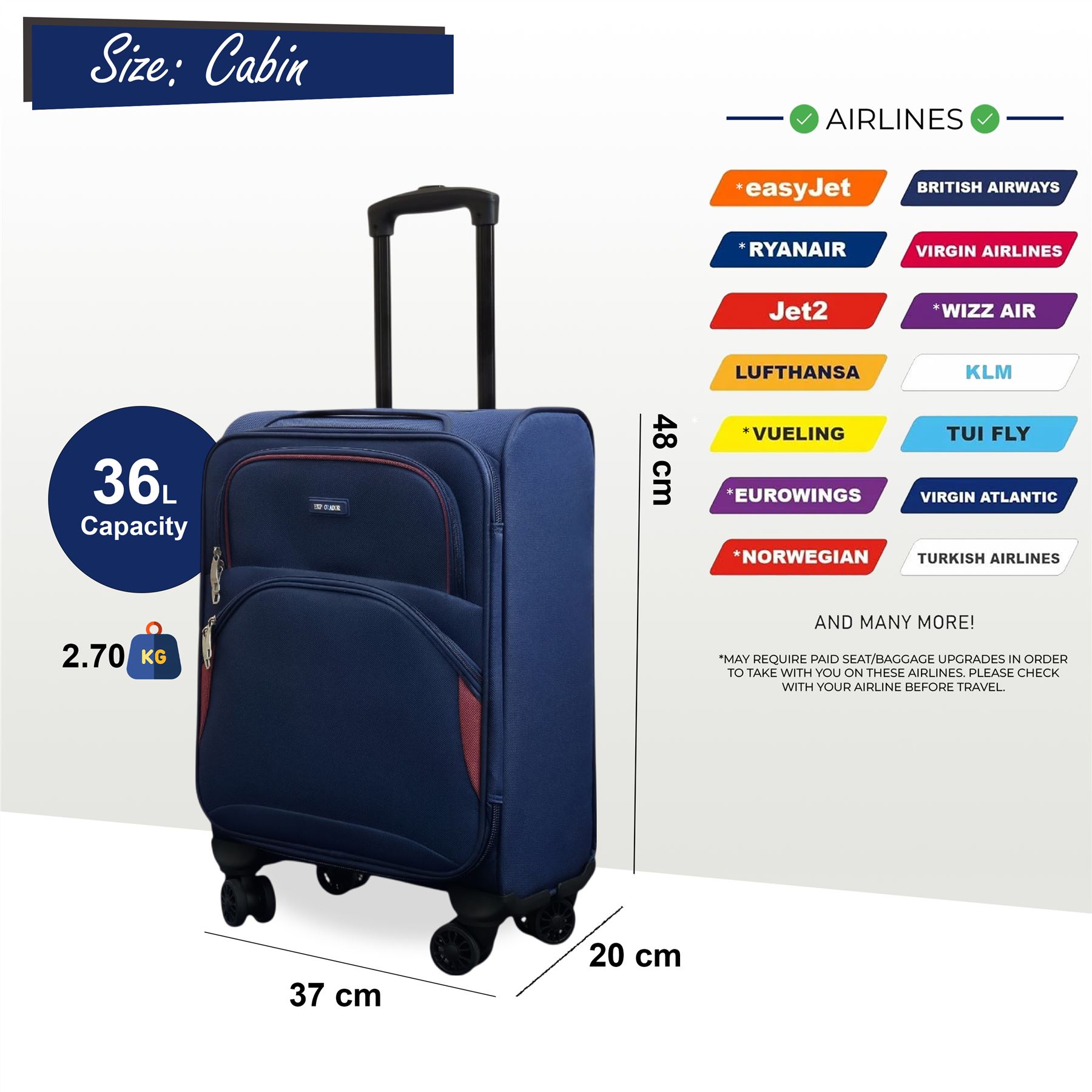 Expandable Soft Shell Suitcase 8 Wheel Luggage Set Light Carry On Cabin Bag - Picture 19 of 61