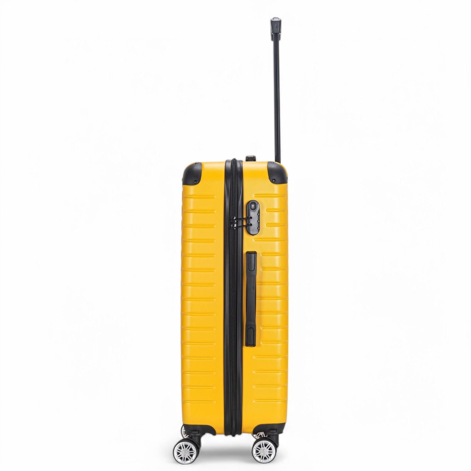 Hard Shell Yellow ABS 8 Wheel Luggage Travel Cabin Suitcase Set - Picture 22 of 41