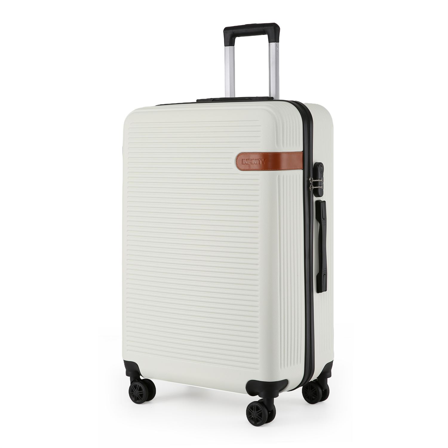 Hardshell Cream Cabin Suitcase Set Robust ABS Lightweight Luggage Holiday Bag - Picture 5 of 34