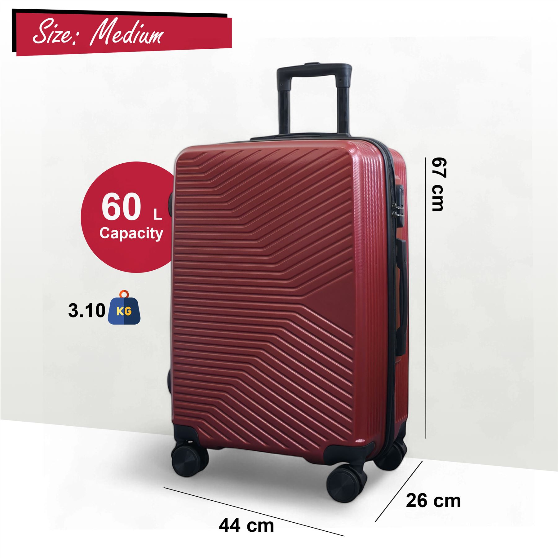 Strong Hardshell Suitcase Set Dual 4 Wheel ABS Luggage Trolley Cabin Suitcase - Picture 54 of 73