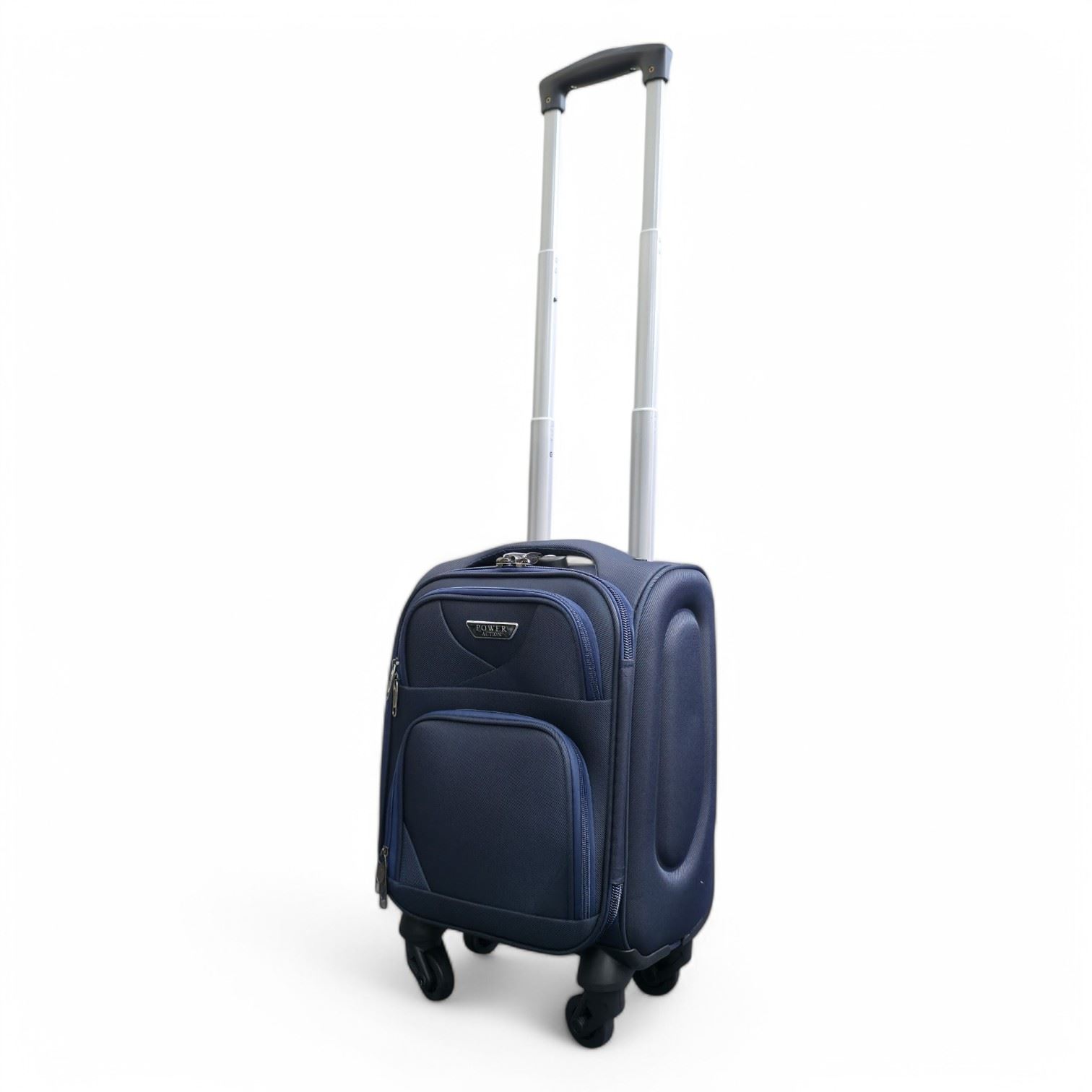 Soft Shell Lightweight Navy Blue Nylon Suitcase Set 4 Wheel Travel Case Bags - Picture 30 of 38