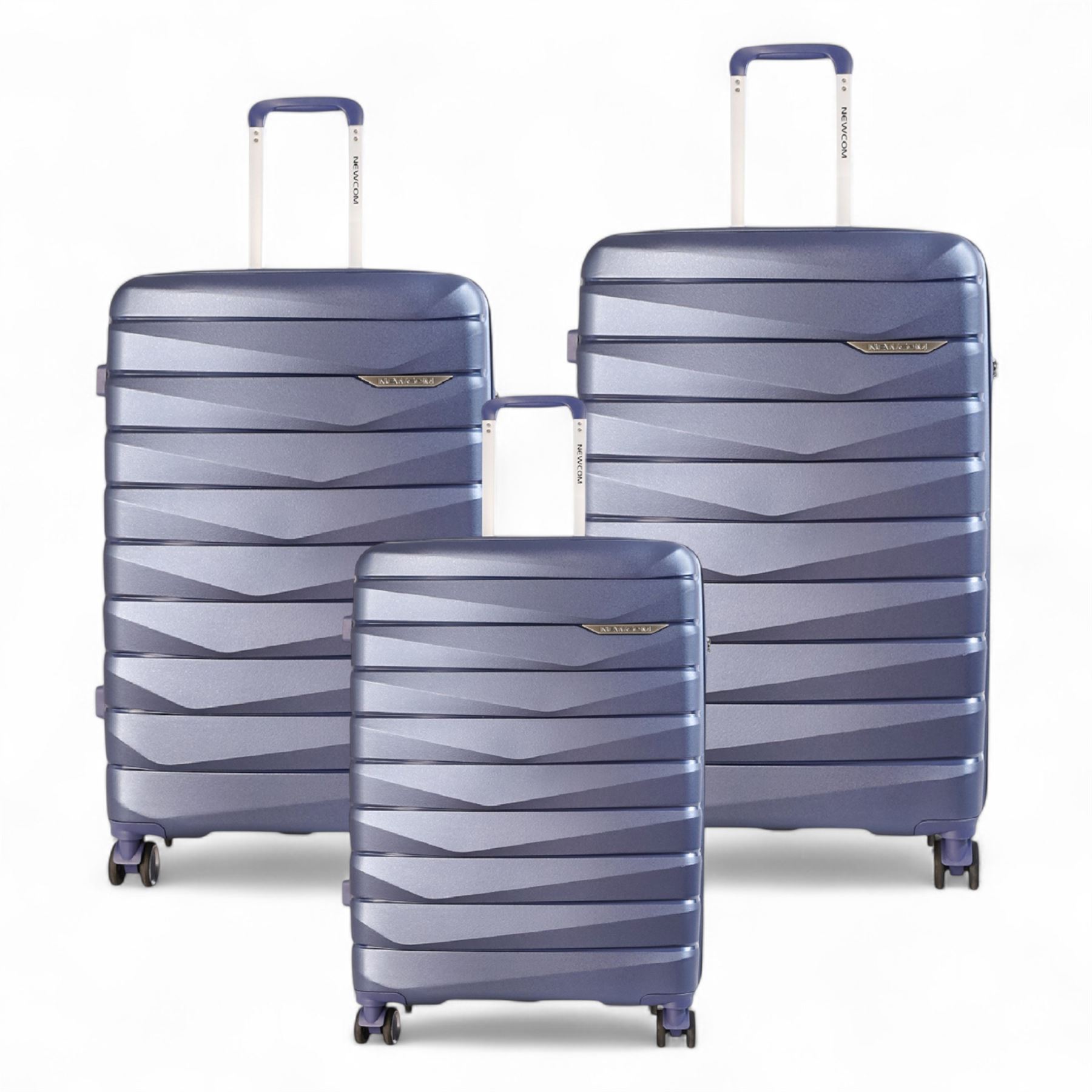 Hard Shell TSA Blue Strong Suitcase Set 8 Wheel Cabin Luggage Case - Picture 30 of 36
