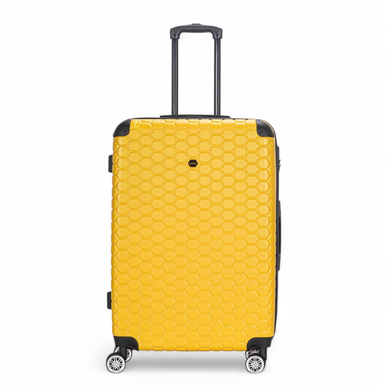 Hard Shell Yellow ABS 8 Wheel Luggage Travel Cabin Suitcase Set - Picture 2 of 41
