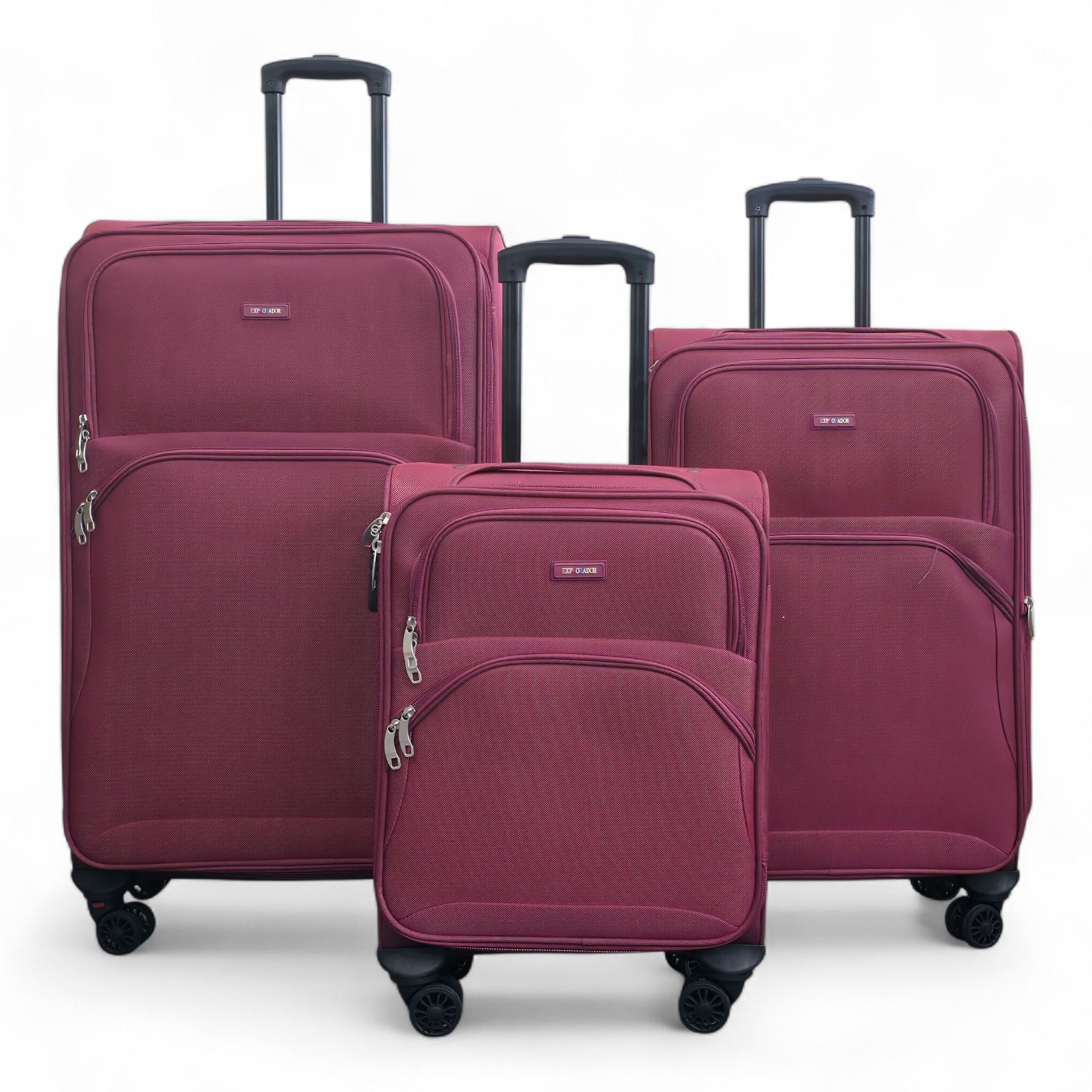 Expandable Soft Shell Suitcase 8 Wheel Luggage Set Light Carry On Cabin Bag - Picture 52 of 61
