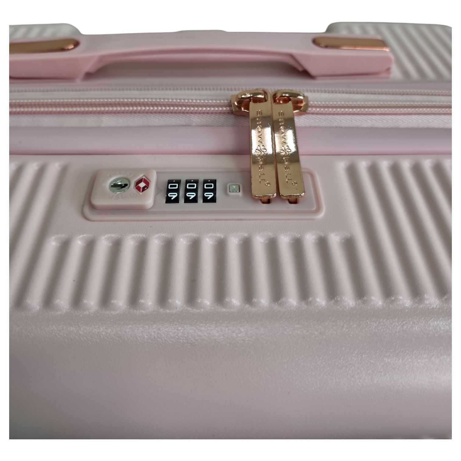Expandable Rose Gold Hard Shell 8-Wheel Travel Suitcase Set Durable Cabin Bag - Picture 19 of 35