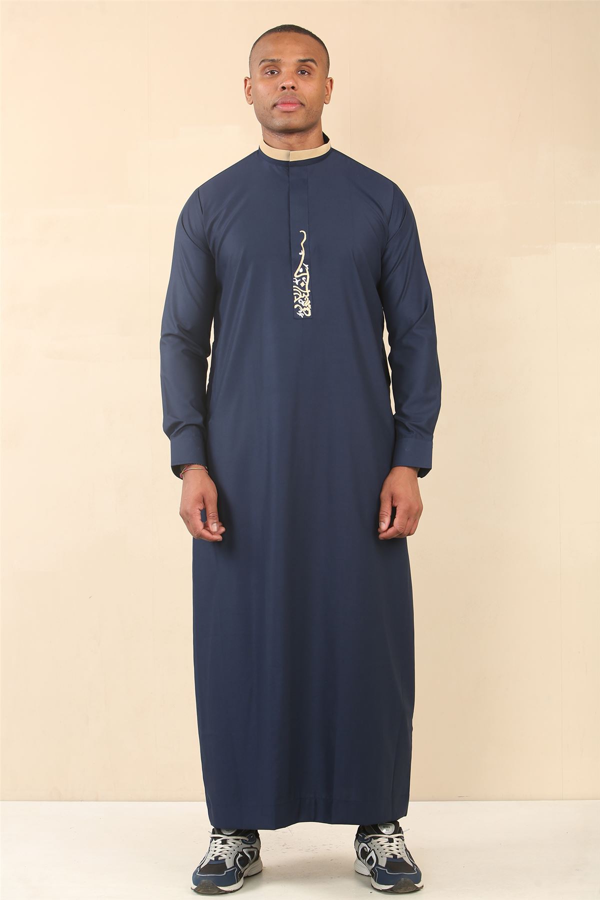 Abbigliamento islamico uomo Thobe Emirati Sauditi Jubba abito musulmano Eid Ramadan arabo - Foto 25 di 44