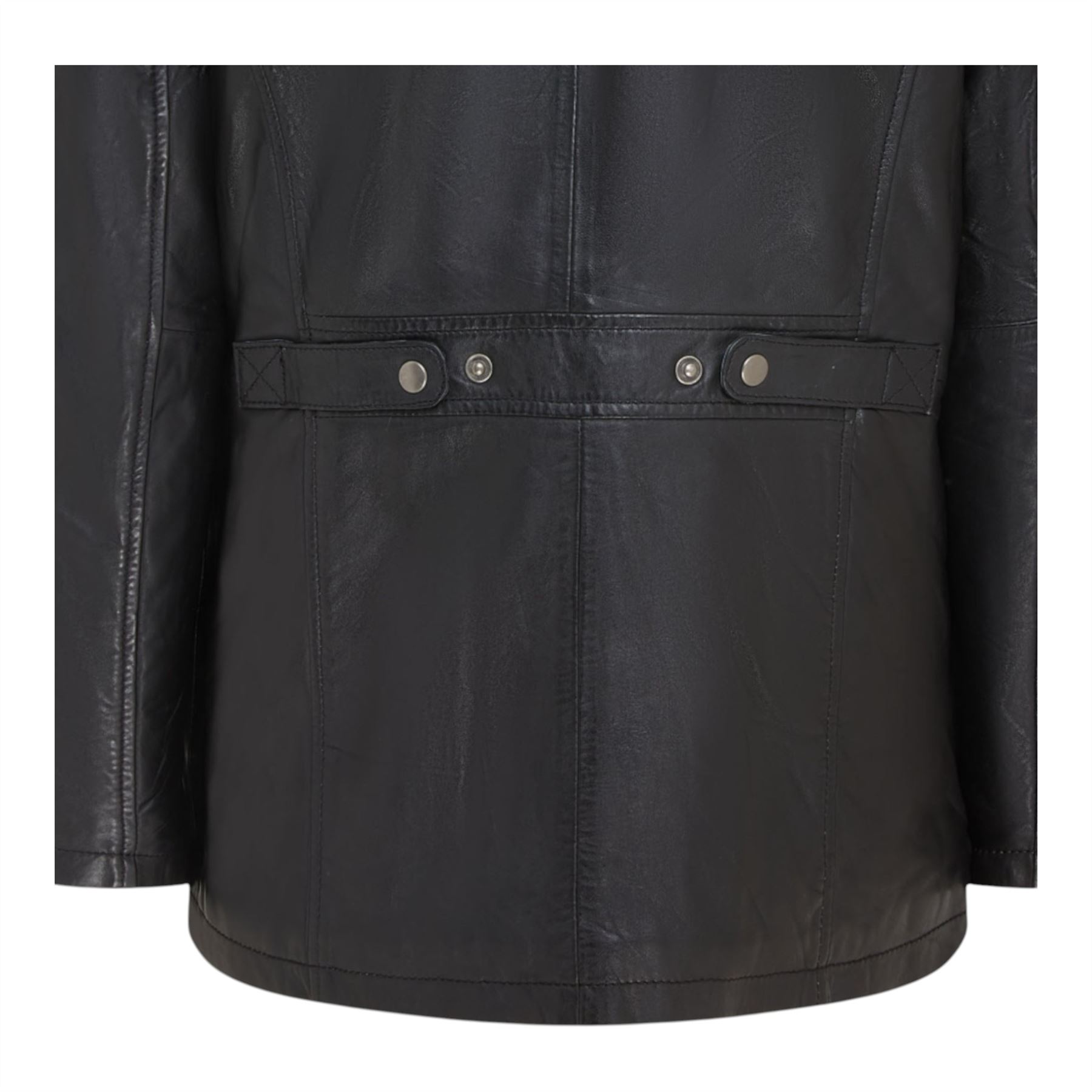 Men’s Genuine Lamb Leather Military Jacket Windproof Outwear Trenchcoat - Picture 8 of 19