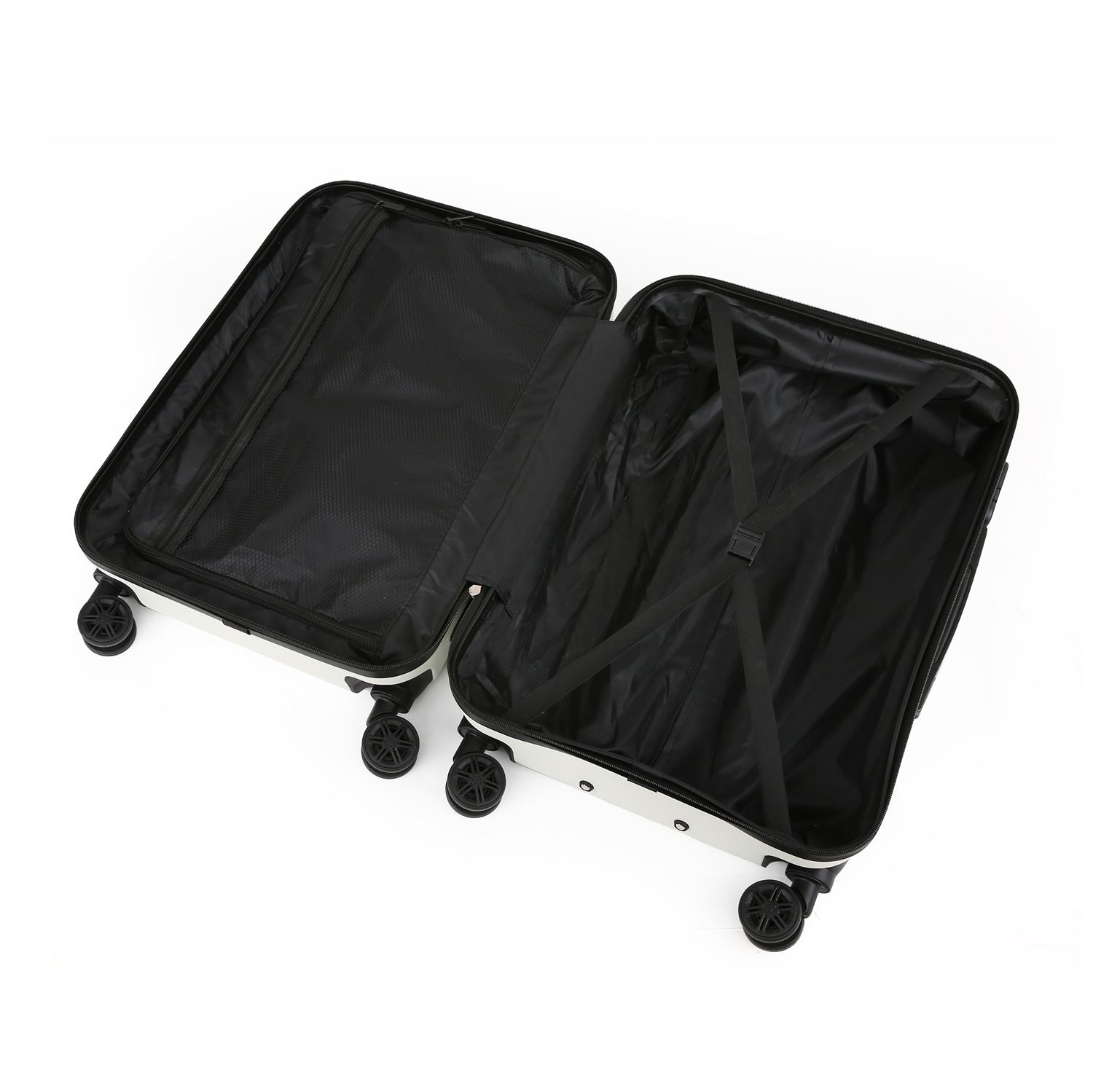 Hardshell Cream Cabin Suitcase Set Robust ABS Lightweight Luggage Holiday Bag - Picture 33 of 34