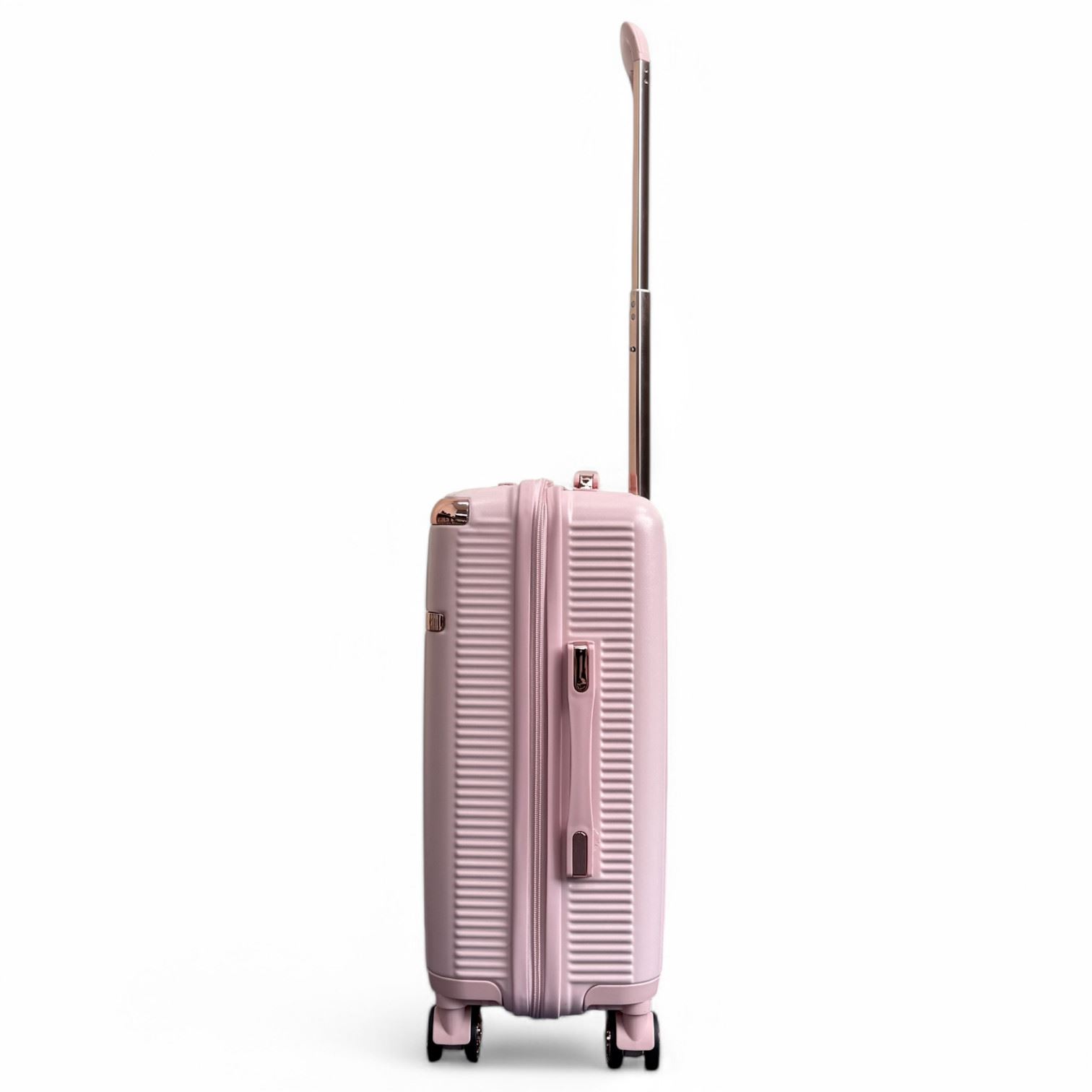 Expandable Rose Gold Hard Shell 8-Wheel Travel Suitcase Set Durable Cabin Bag - Picture 16 of 35