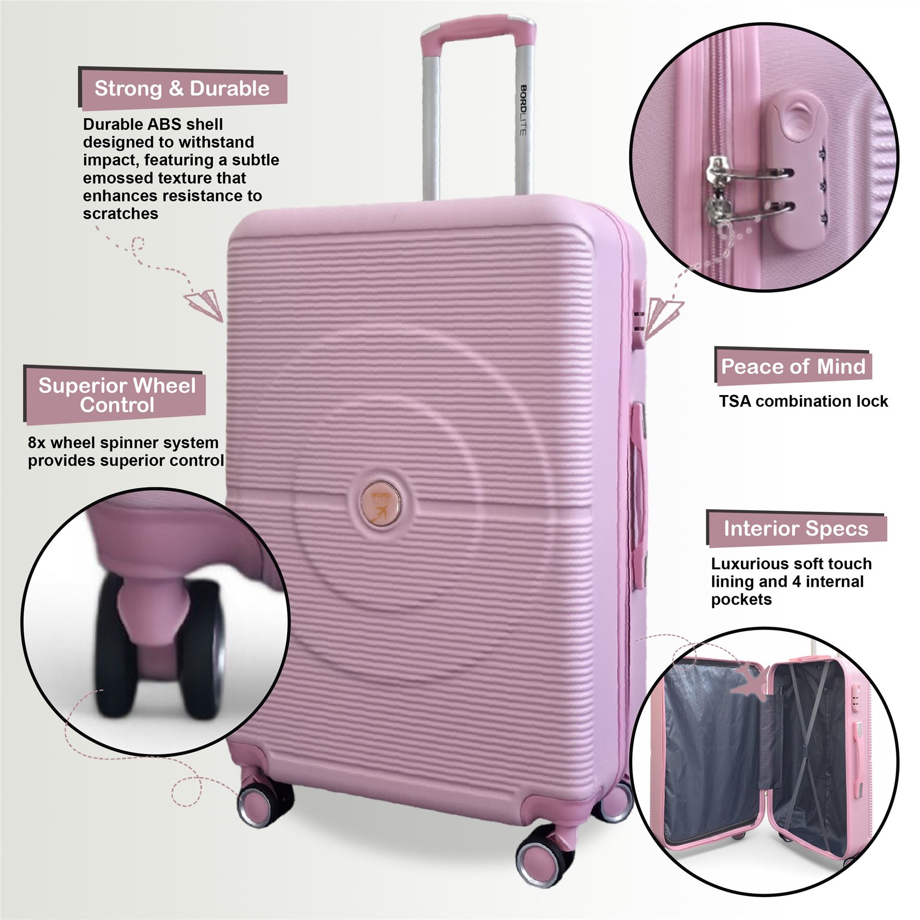 Maleta de cabina rígida ABS 56 x 35 x 20 cm adecuada para Easyjet, Ryanair - Imagen 25 de 29