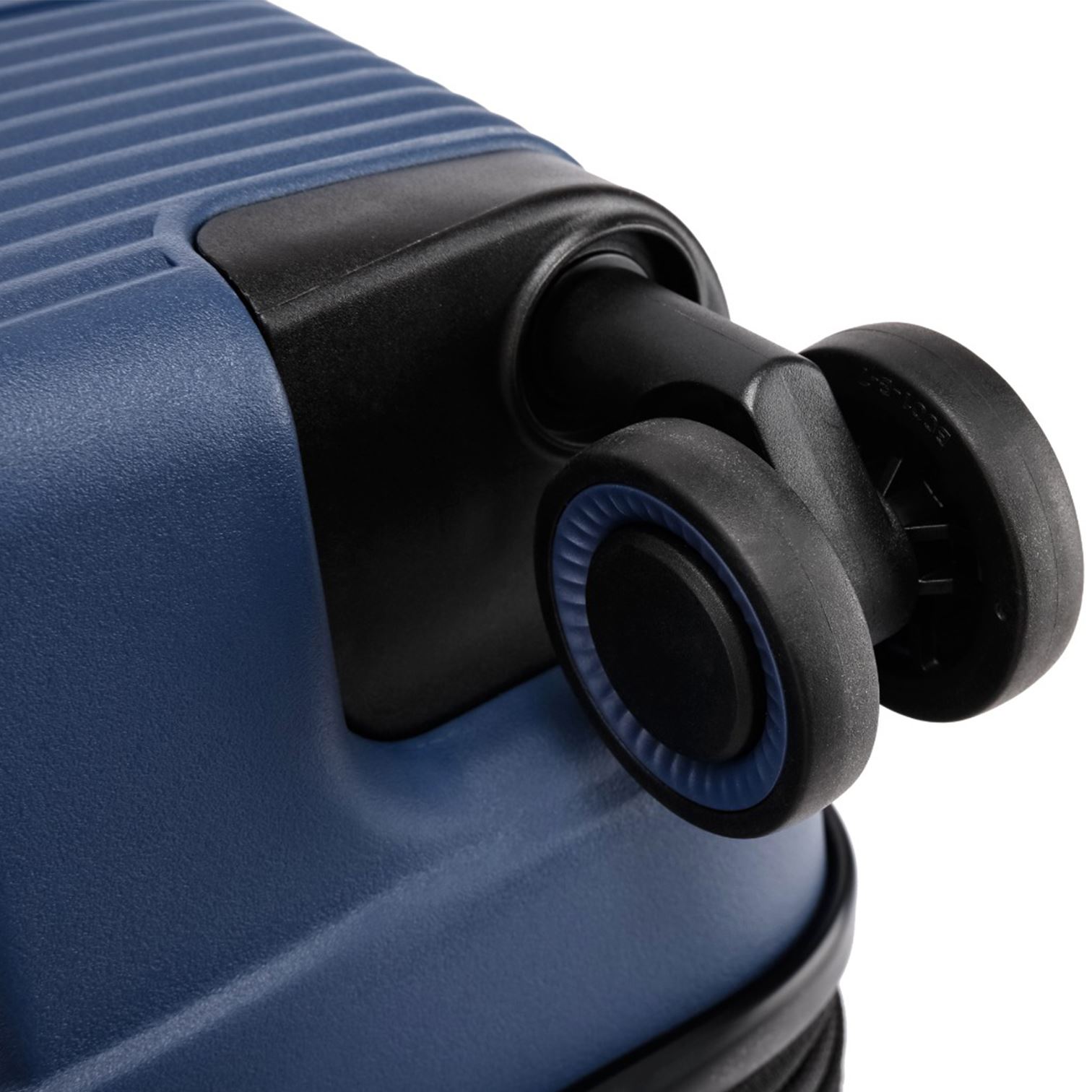 Expandable Hard Shell Navy Blue PP 8 Wheel Luggage Travel Cabin Suitcase Set - Picture 47 of 49