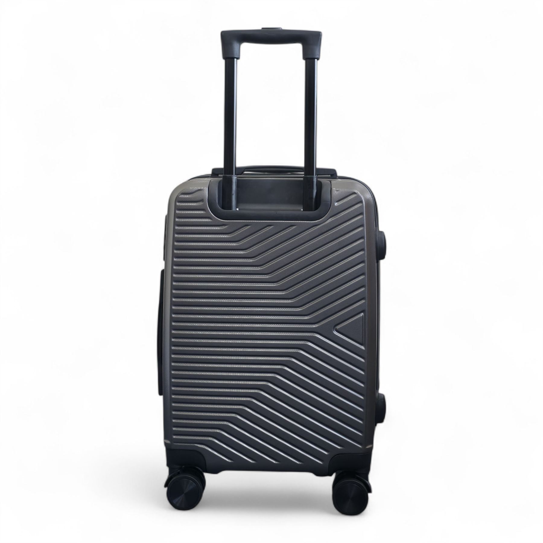 Strong Secure Grey Hardshell Grey Set Dual 4 Wheel ABS Trolley Cabin Suitcase - Picture 16 of 31
