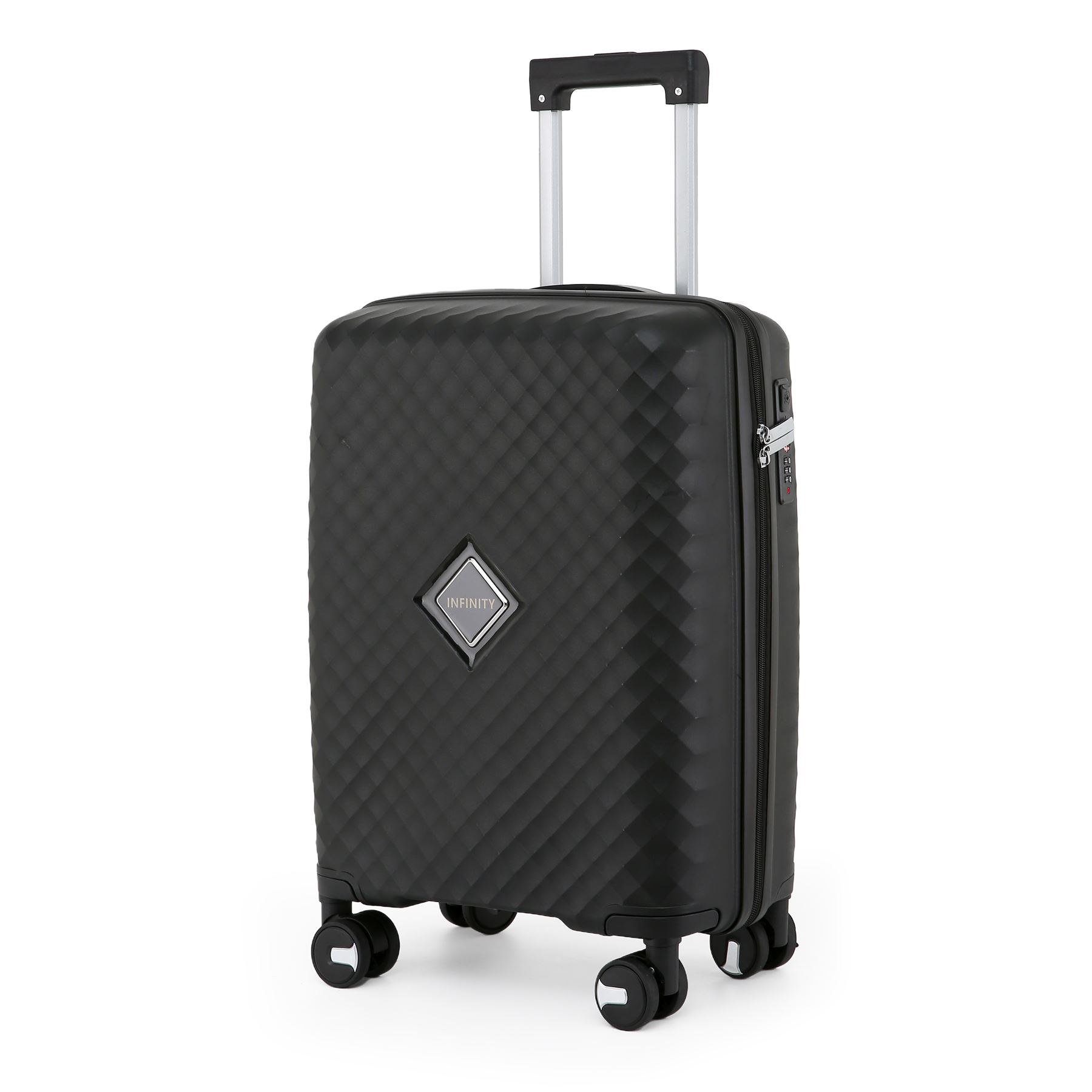 Hard Shell Black Cabin Suitcase Set 8 Wheel Luggage Case Strong Travel TSA Bag - Picture 13 of 32