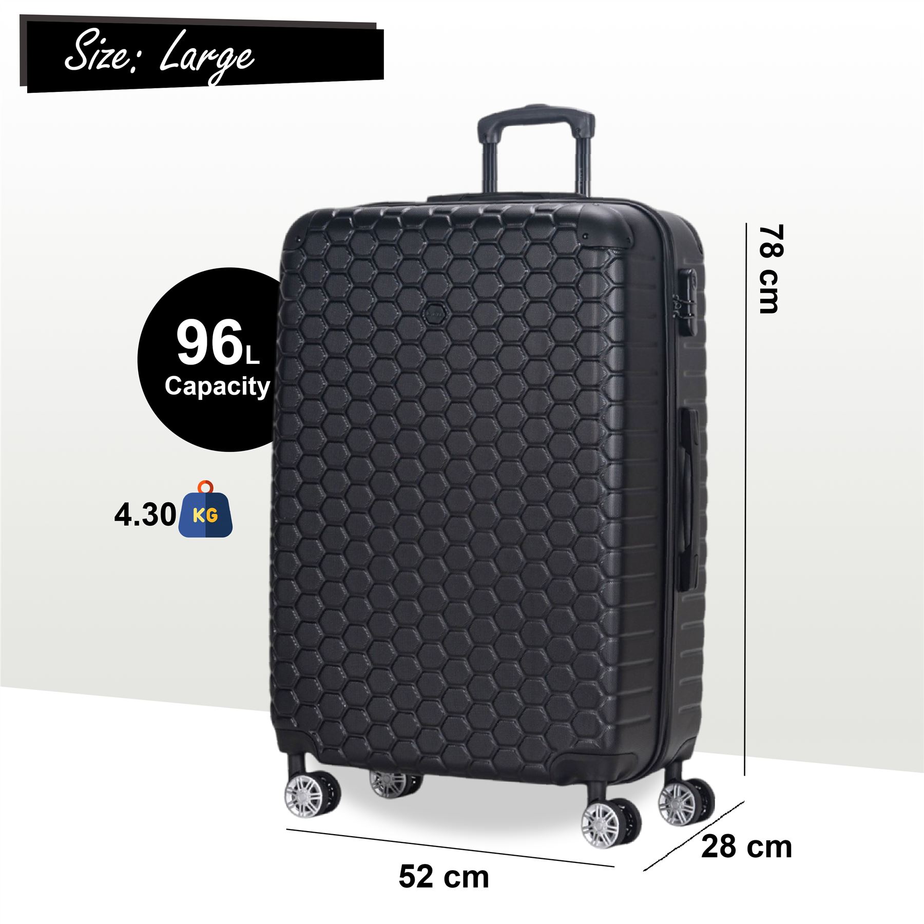 Juego De Maletas De Viaje De Cabina Con Ruedas De 8 De ABS - Imagen 9 de 68
