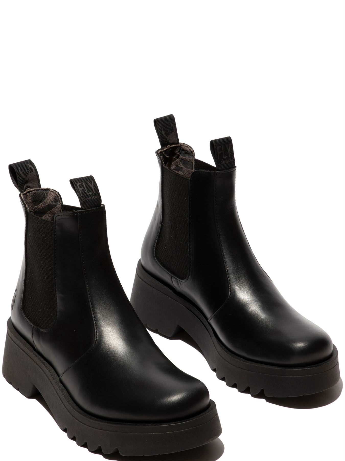 Fly London Mujer MEDI789 Botas Cuña Chelsea Tobillo Cuero Plataforma Reino Unido 3-8 - Imagen 4 de 17