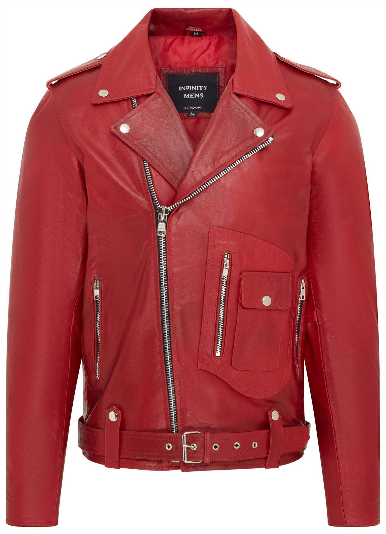Mens Retro Brando Quilted Leather Biker Jacket Vintage Motorcycle Style - Picture 14 of 19