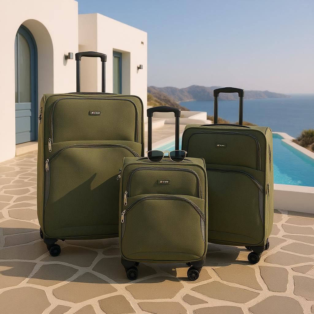 Expandable Soft Shell Suitcase 8 Wheel Luggage Set Light Carry On Cabin Bag - Picture 49 of 61