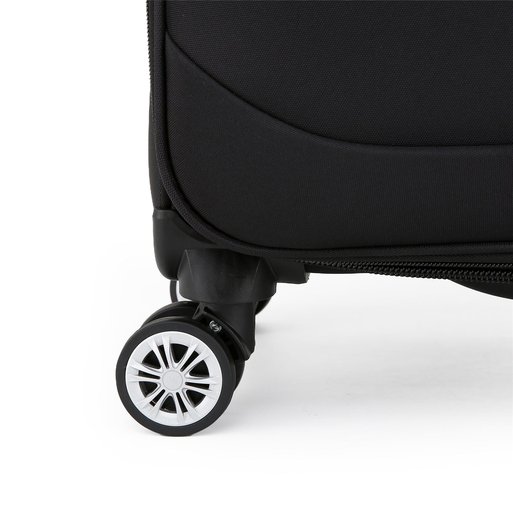 Black Soft Suitcase 8 Wheel Luggage Set TSA , Bag - Picture 17 of 32