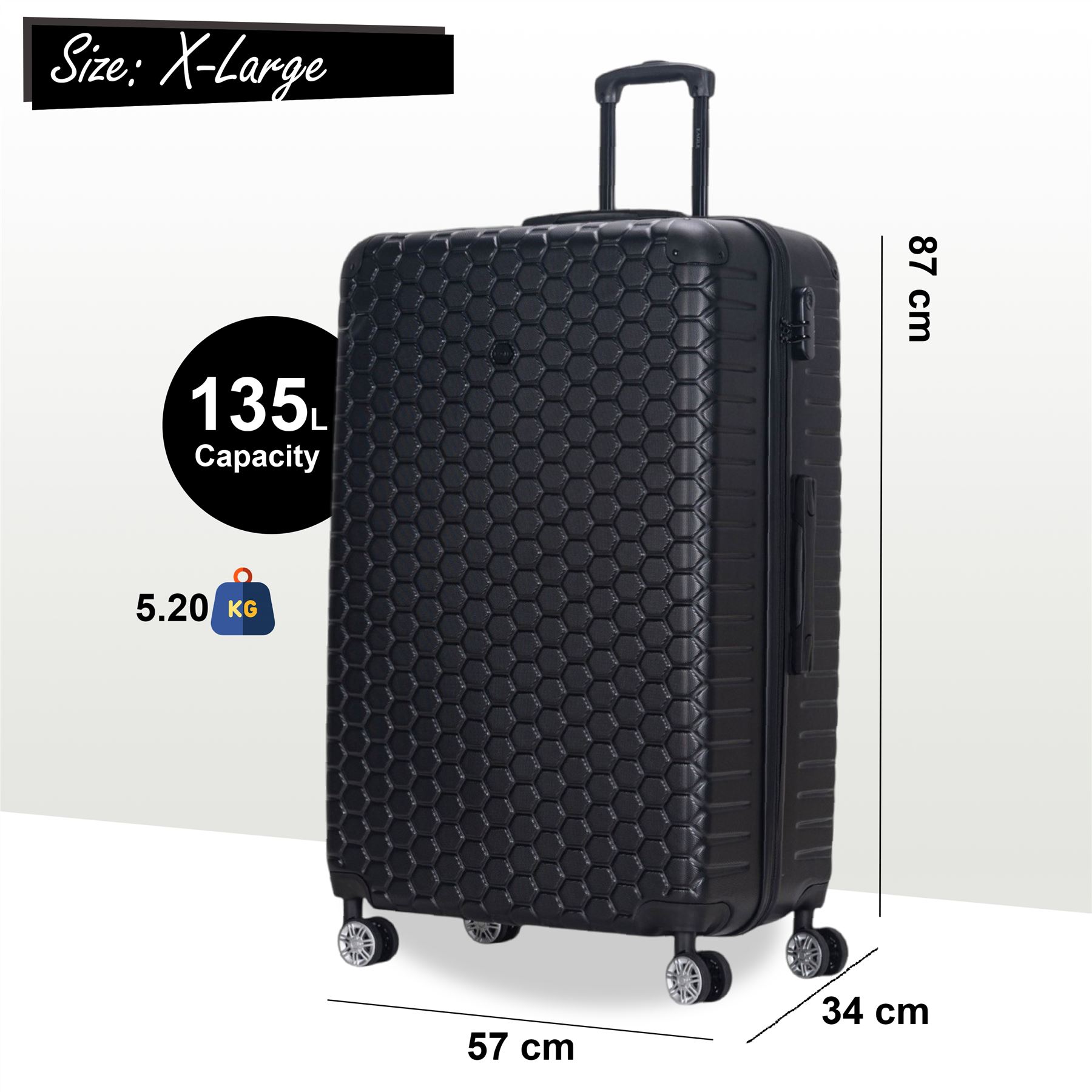 Juego De Maletas De Viaje De Cabina Con Ruedas De 8 De ABS - Imagen 8 de 68