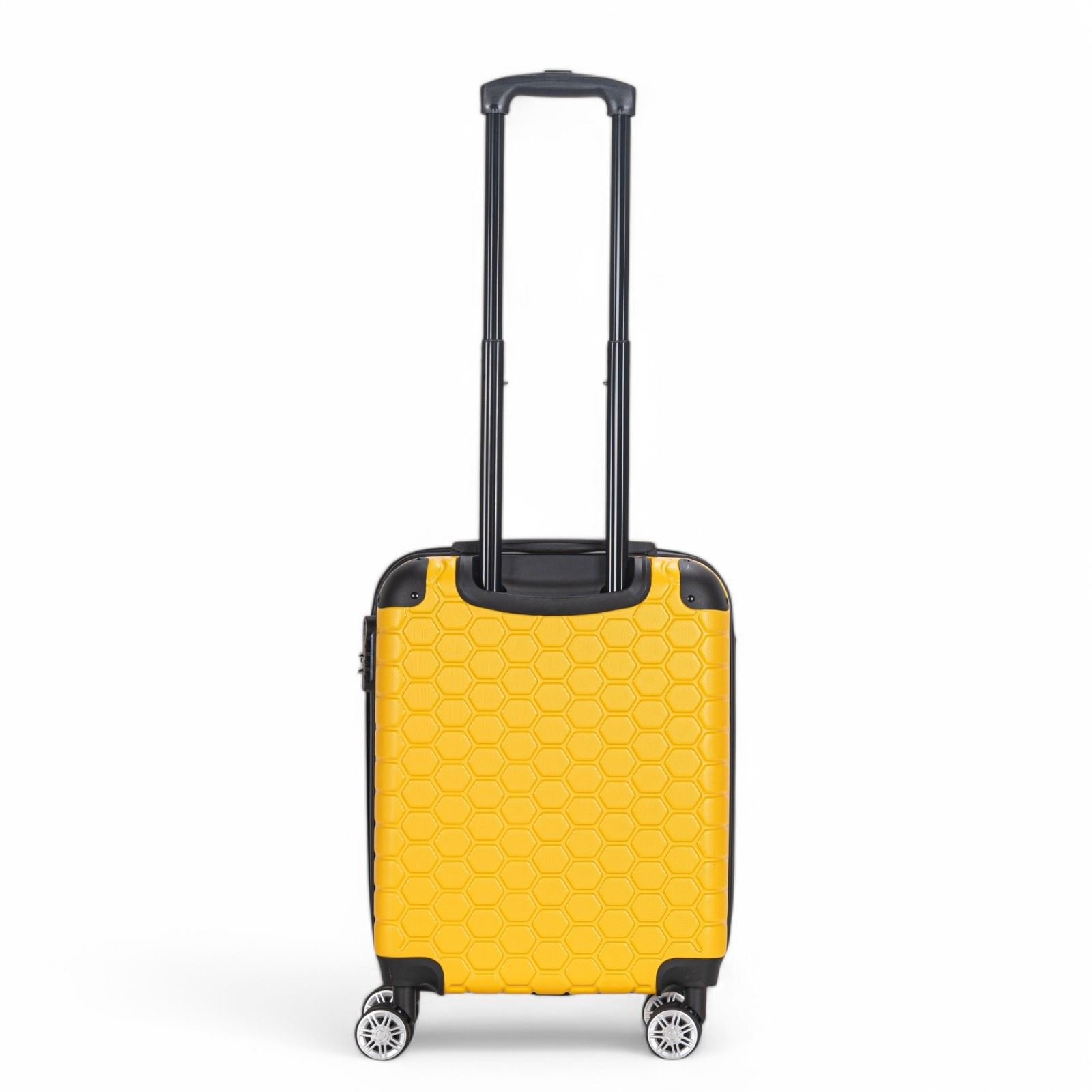 Hard Shell Yellow ABS 8 Wheel Luggage Travel Cabin Suitcase Set - Picture 16 of 41