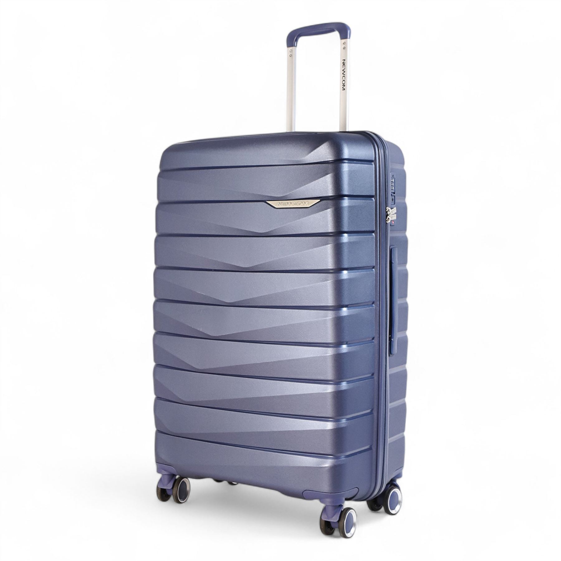 Hard Shell TSA Blue Strong Suitcase Set 8 Wheel Cabin Luggage Case - Picture 24 of 36