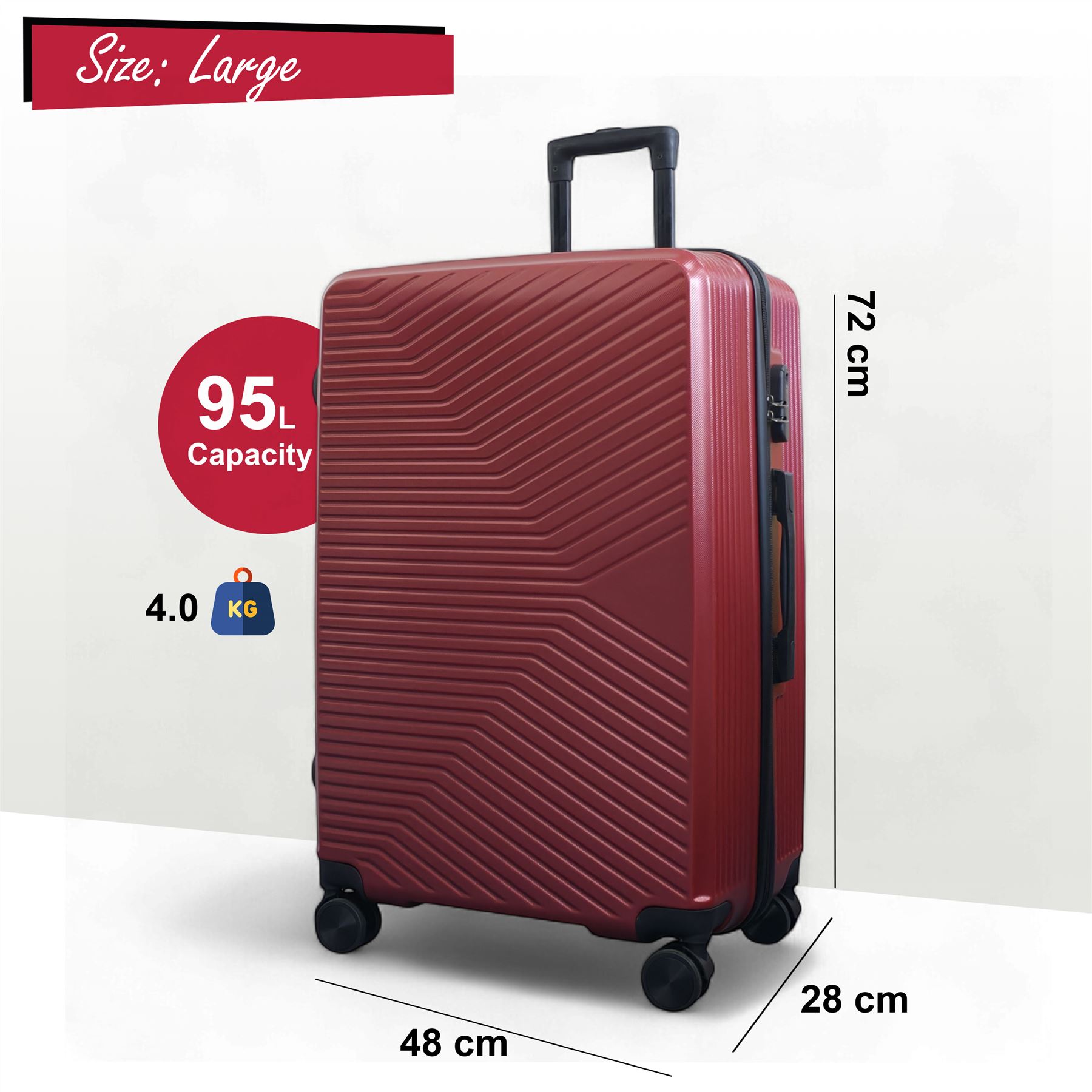 Strong Hardshell Suitcase Set Dual 4 Wheel ABS Luggage Trolley Cabin Suitcase - Picture 55 of 73