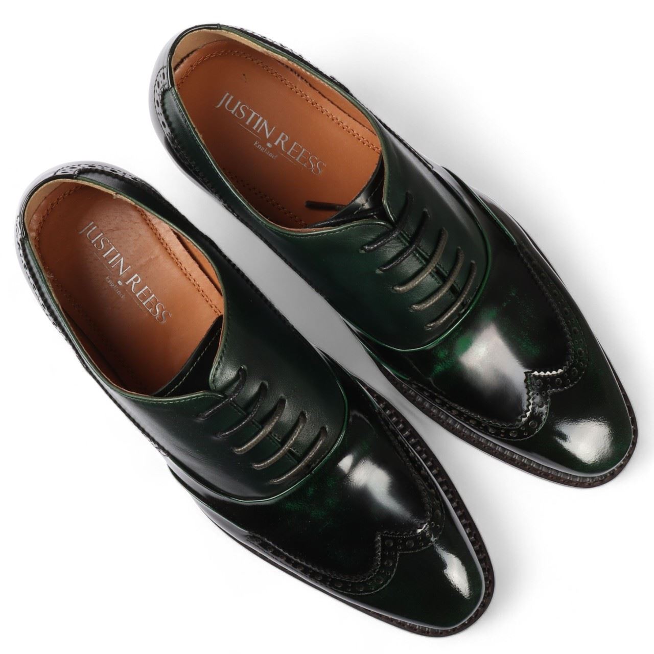 Justin Reess Herren Lackleder Brogue formelle Schuhe-Harry - Bild 6 von 16