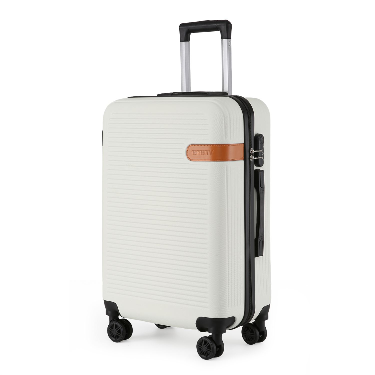 Hardshell Cream Cabin Suitcase Set Robust ABS Lightweight Luggage Holiday Bag - Picture 22 of 34