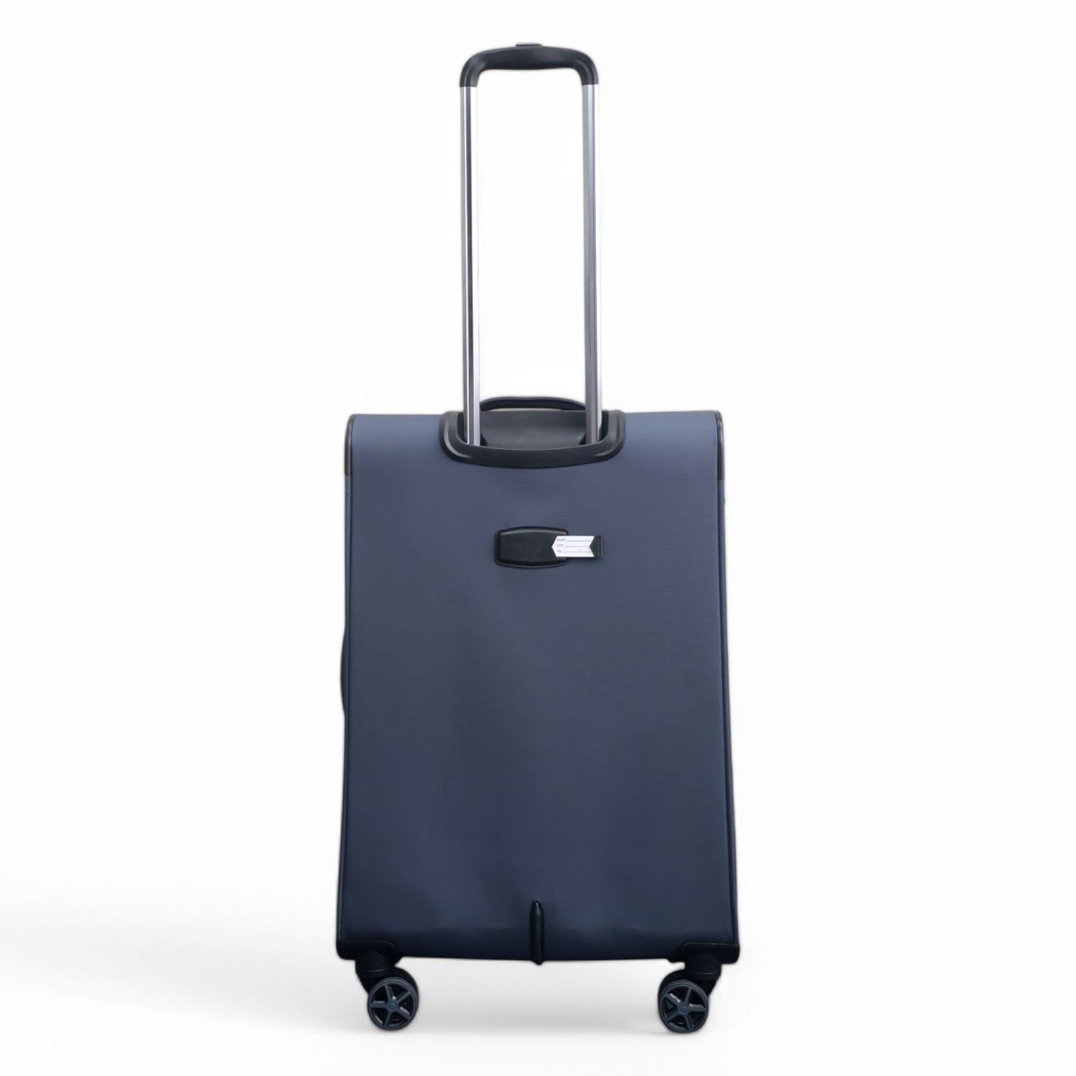 Lightweight Grey Soft Shell Suitcase 8 Wheel Set Travel Carry On Cabin Bag - Picture 23 of 29