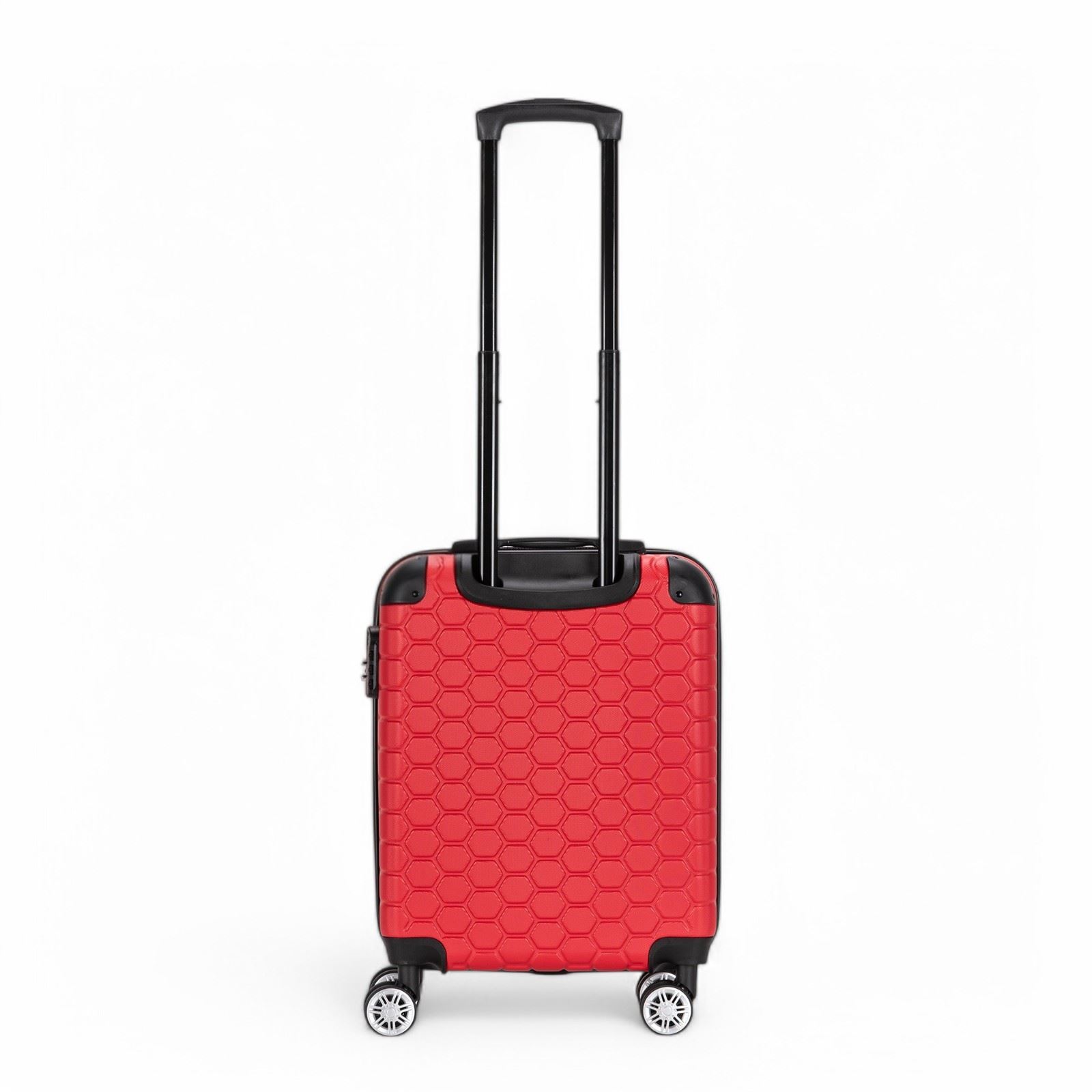 Hard Shell Red ABS 8 Wheel Luggage Travel Cabin Suitcase Set - Picture 15 of 37