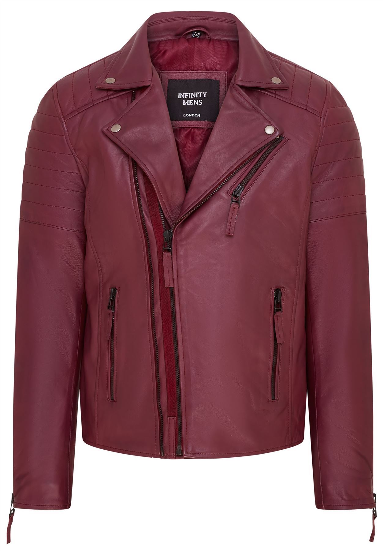 Chaqueta de Motociclista Para Hombre Calce Ajustado Estilo Brando Doble Cremallera Cruzada 100% Cuero - Imagen 20 de 30