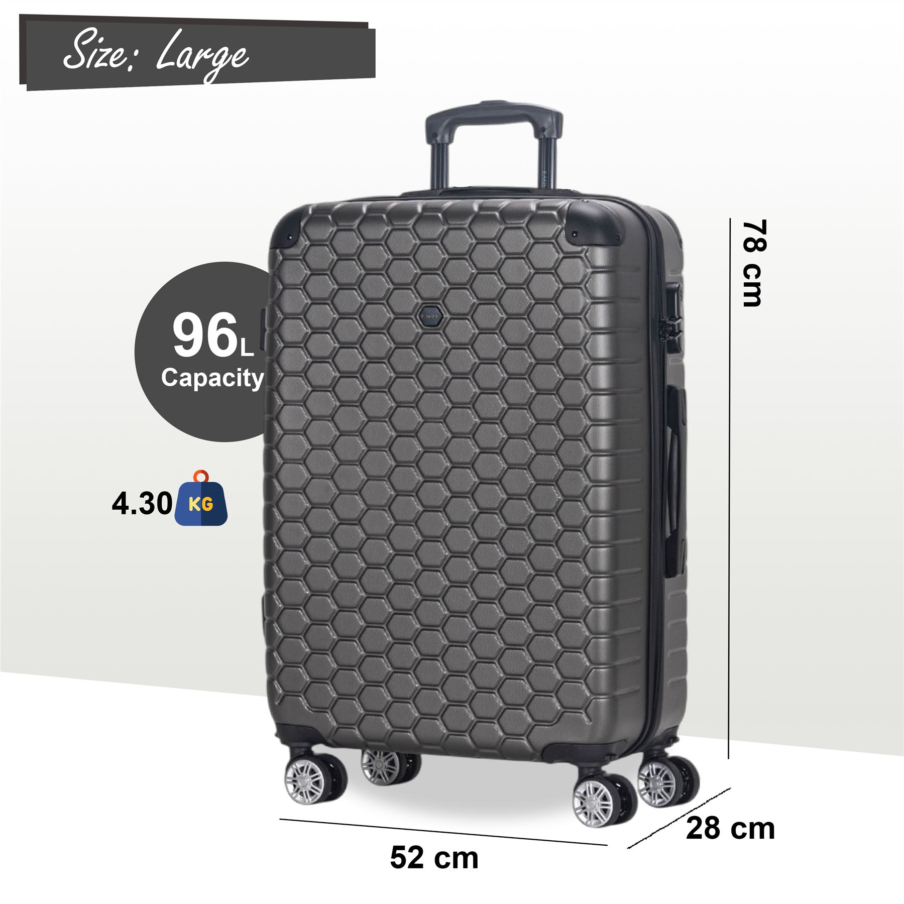 Juego De Maletas De Viaje De Cabina Con Ruedas De 8 De ABS - Imagen 41 de 68