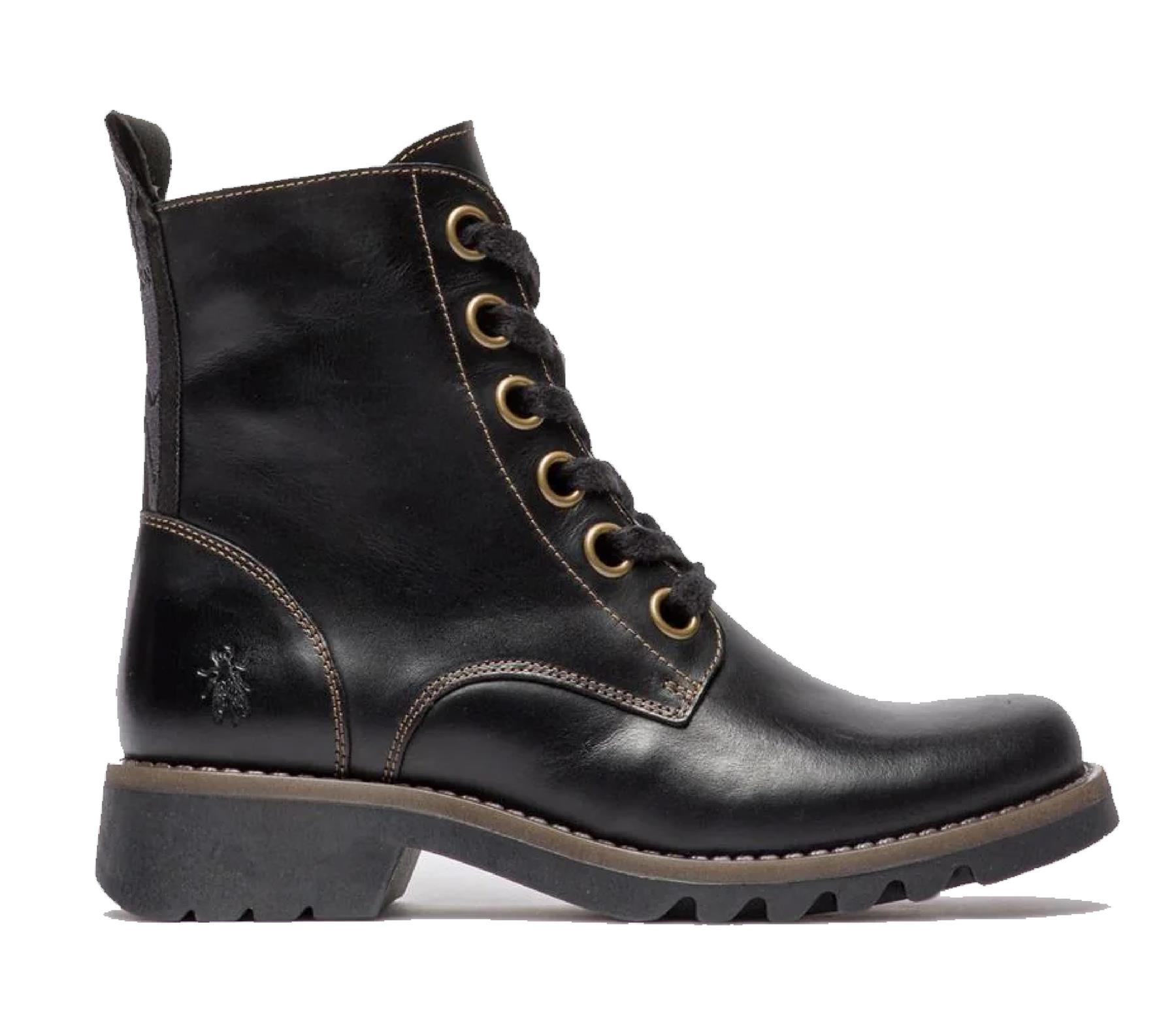 Fly London Mujer RAGI539 Botas Informales Alfombra Cuero Con Cordones Tobillo Talla UK 3-8 - Imagen 2 de 11