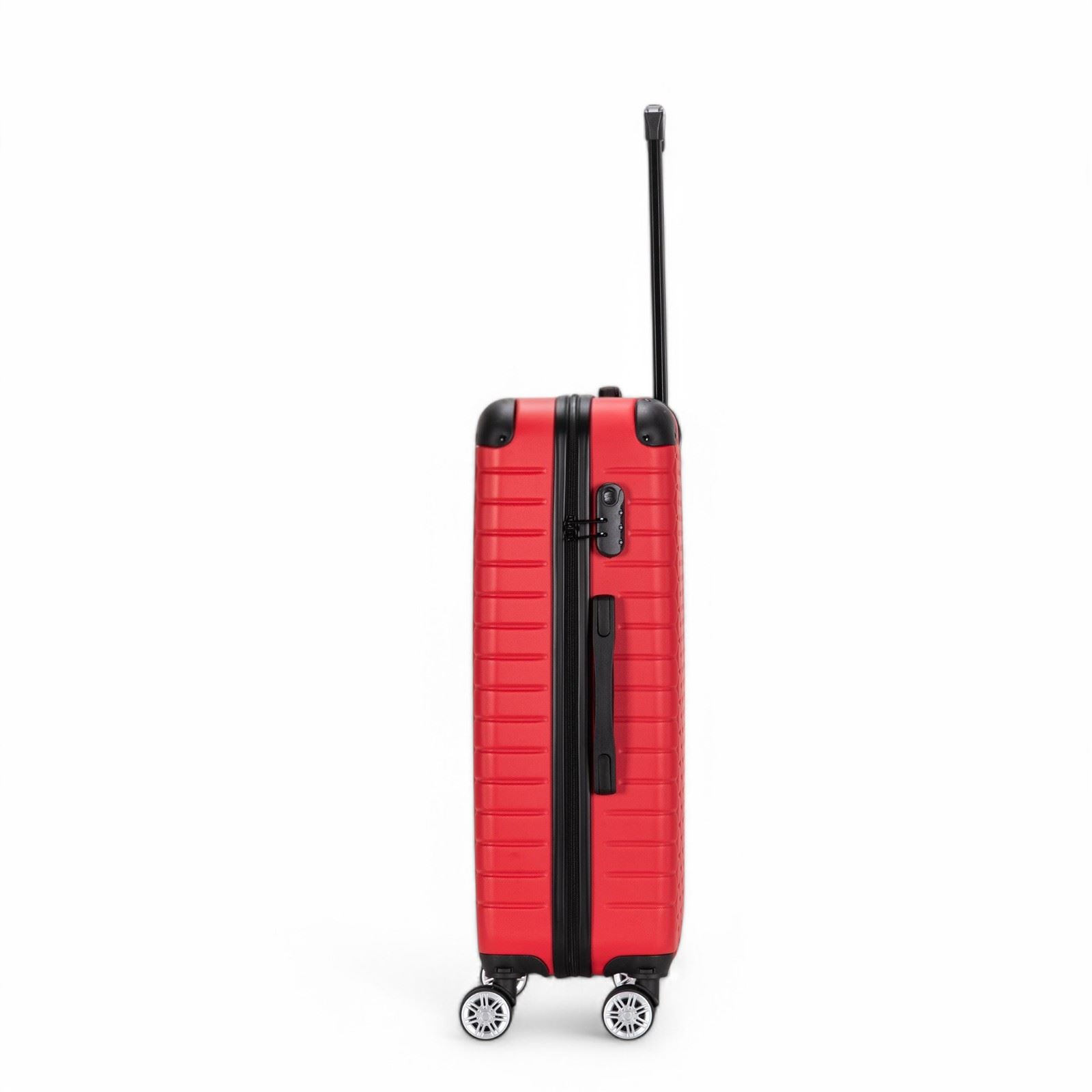 Hard Shell Red ABS 8 Wheel Luggage Travel Cabin Suitcase Set - Picture 21 of 37