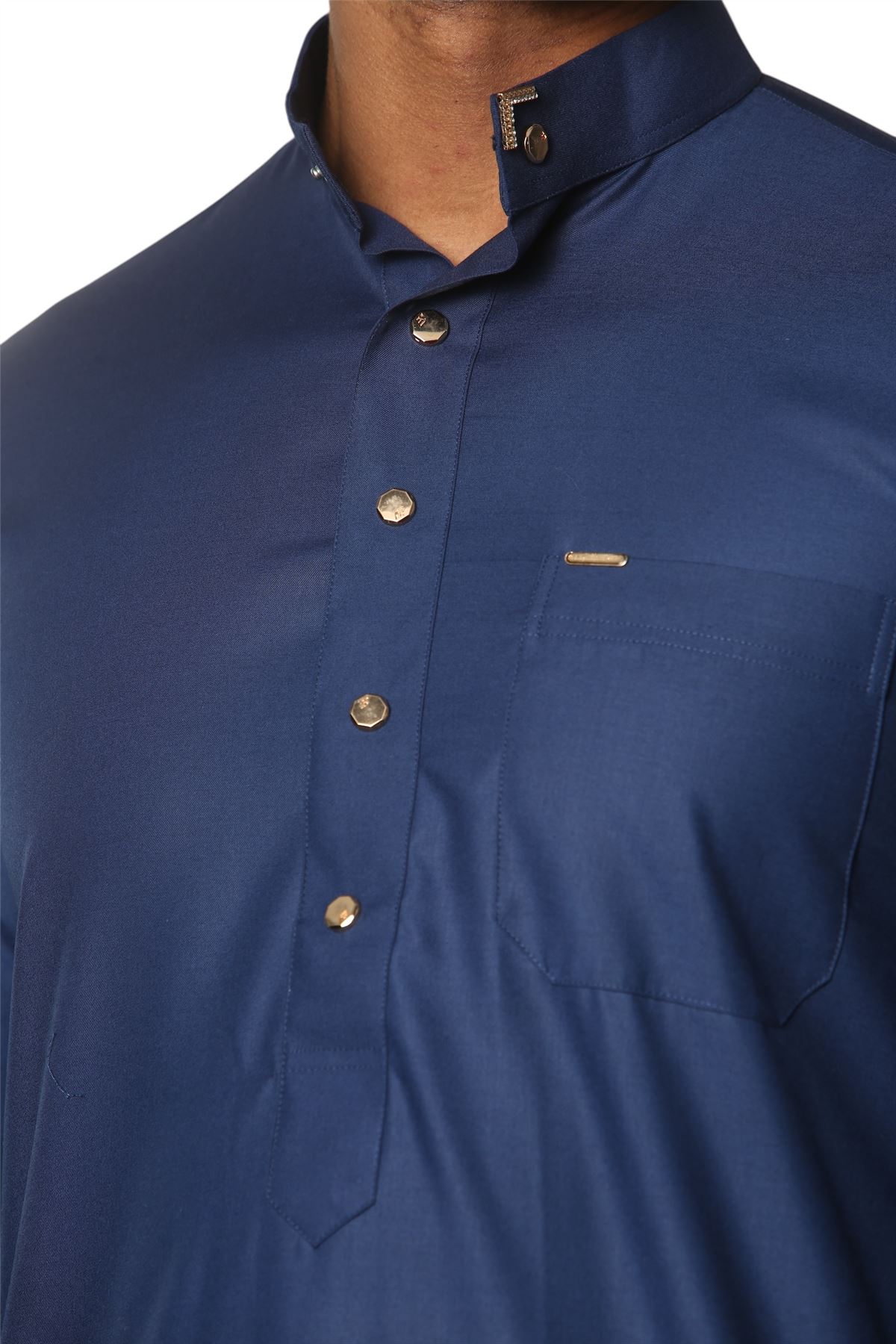 Men's Thobe Emirati Islamic Clothing Jubba Robe Muslim Eid Ramadan Arab Saudi - Picture 18 of 23