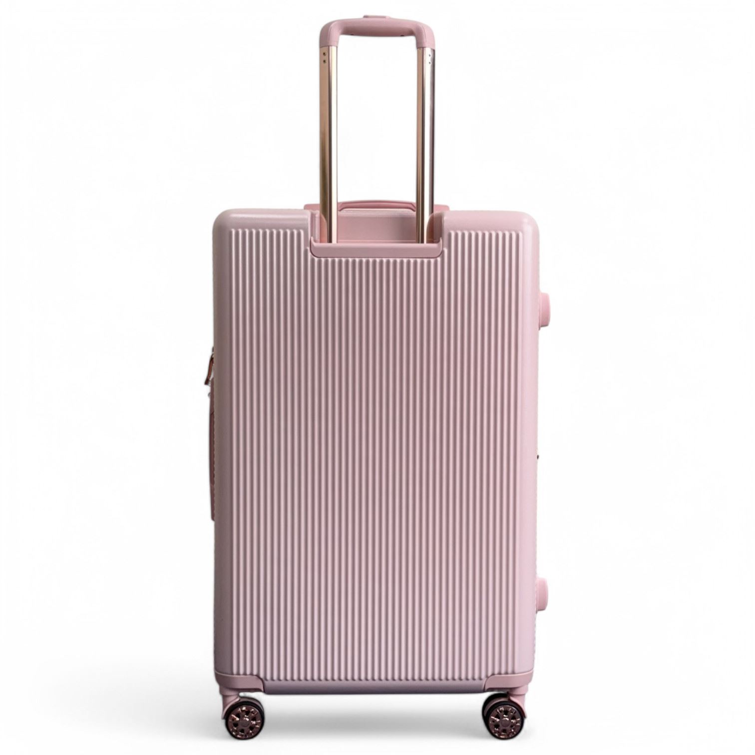 Expandable Rose Gold Hard Shell 8-Wheel Travel Suitcase Set Durable Cabin Bag - Picture 7 of 35