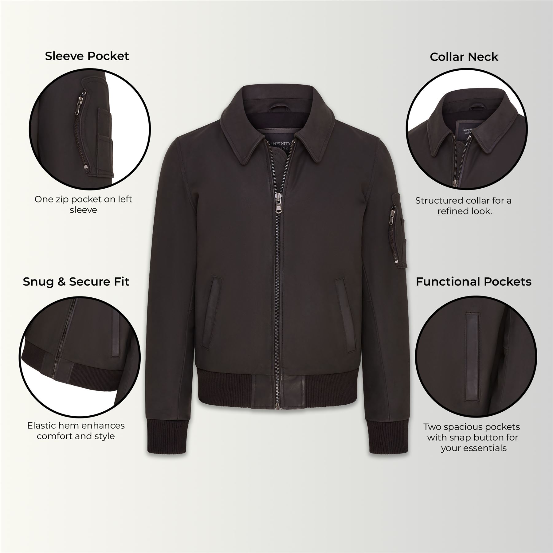 Bomberjacke Herren A2 US Airforce Rindsleder Anilin Leder - Bild 9 von 25