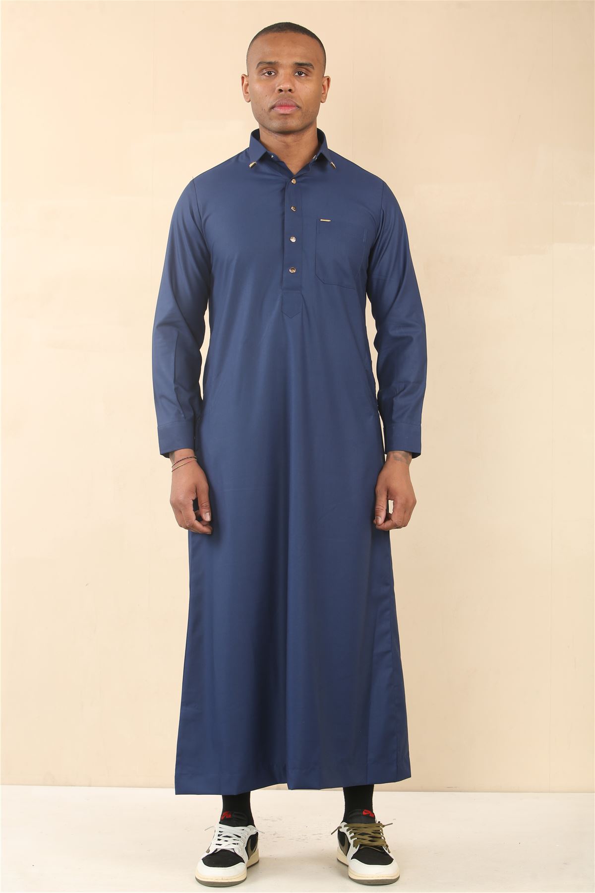 Men's Thobe Saudi Emirati Islamic Clothing Jubba Robe Muslim Eid Ramadan Arab - Picture 15 of 24