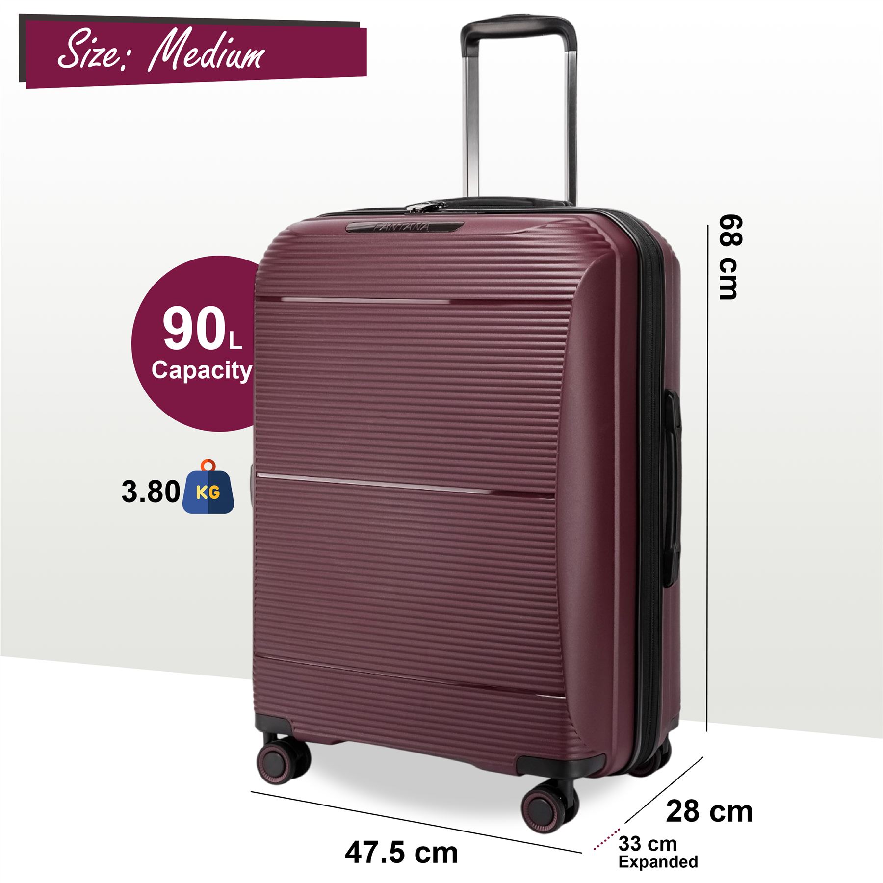 Juego De Maletas De Viaje De Cabina Con Ruedas De 8 Y Carcasa Dura Expandible - Imagen 27 de 56