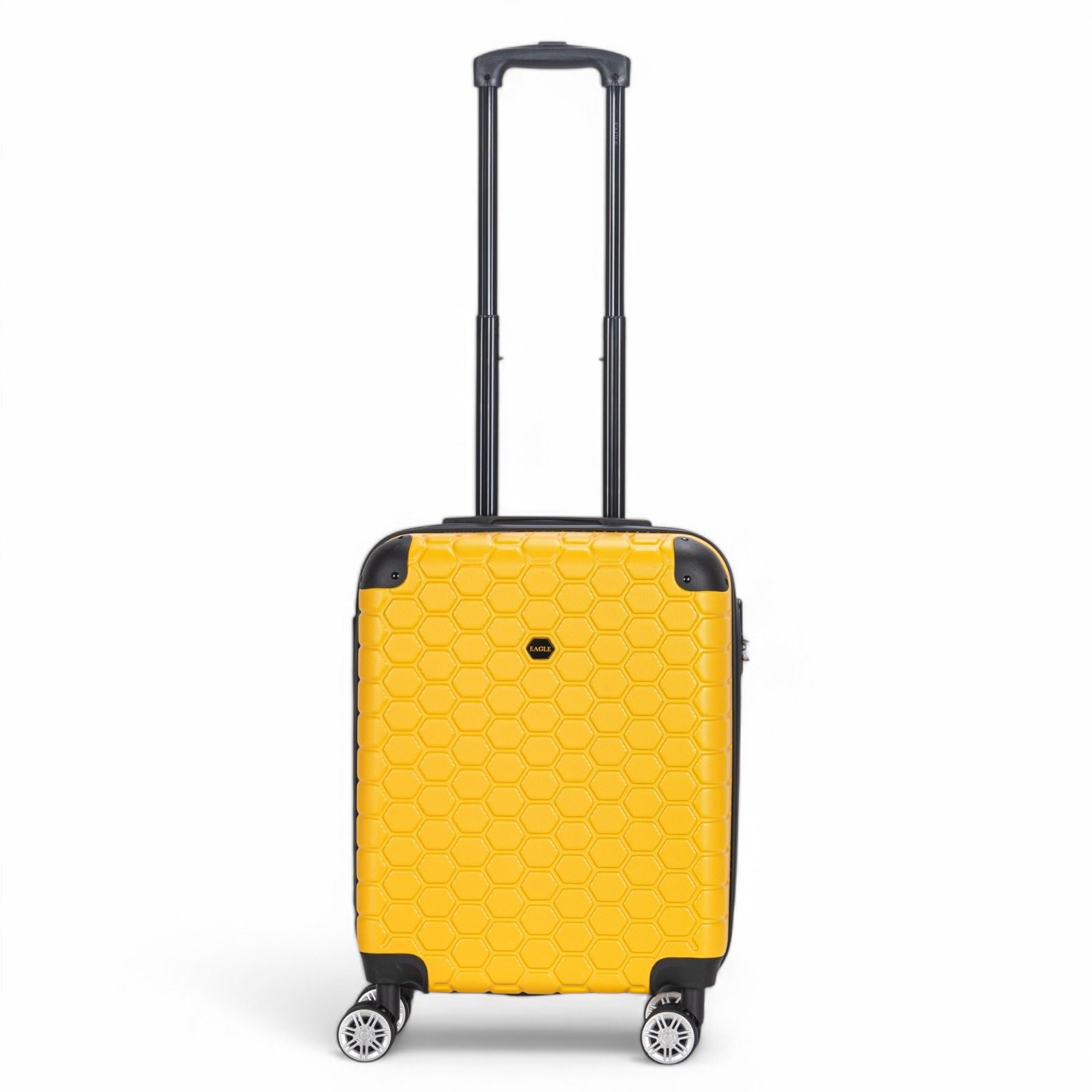 Hard Shell Yellow ABS 8 Wheel Luggage Travel Cabin Suitcase Set - Picture 10 of 41