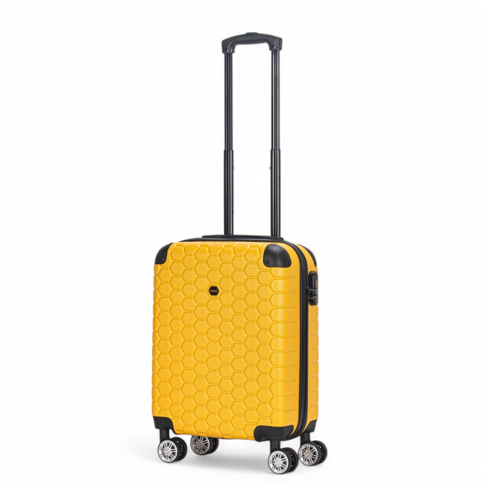 Hard Shell Yellow ABS 8 Wheel Luggage Travel Cabin Suitcase Set - Picture 15 of 41
