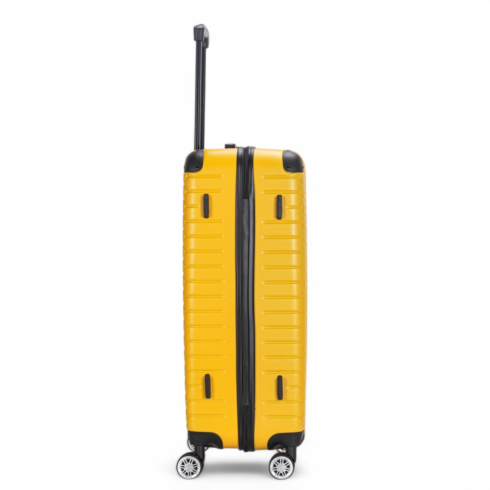 Hard Shell Yellow ABS 8 Wheel Luggage Travel Cabin Suitcase Set - Picture 9 of 41