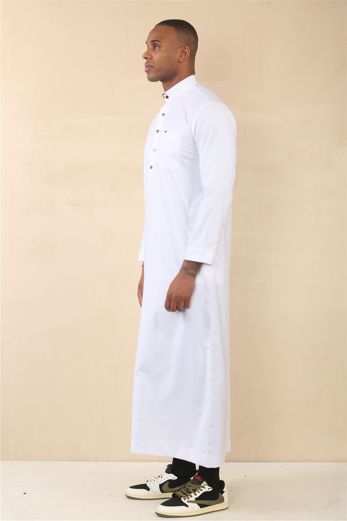 Men's Thobe Emirati Islamic Clothing Jubba Robe Muslim Eid Ramadan Arab Saudi - Picture 21 of 23