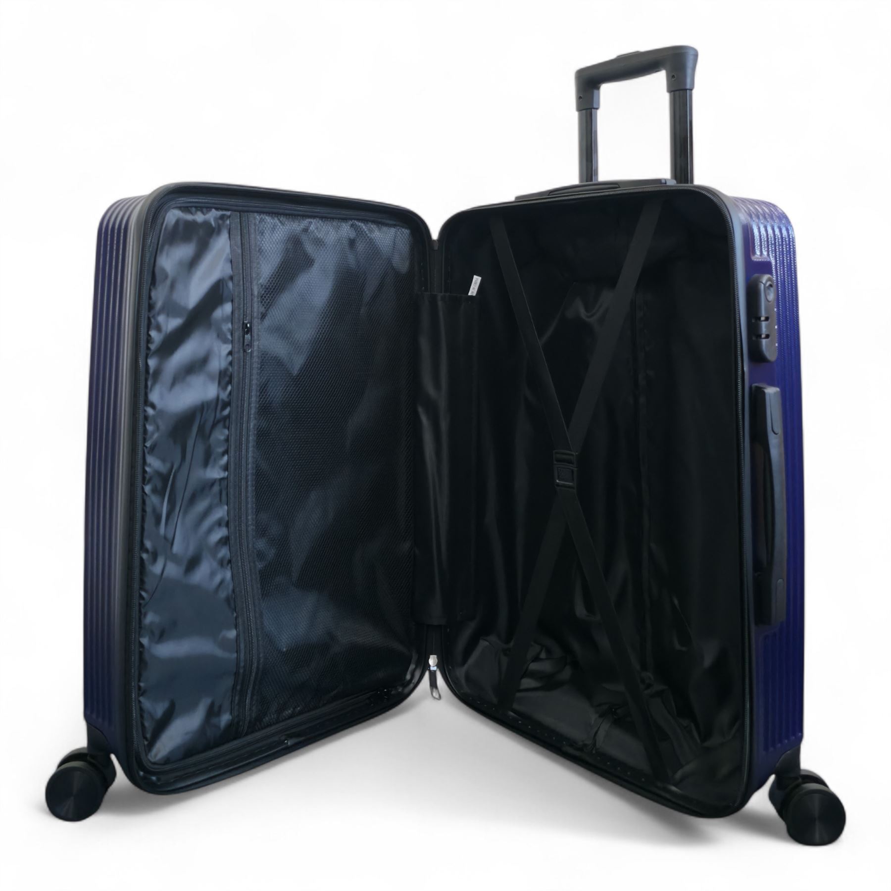 Strong Navy Hardshell Suitcase Set Dual 4 Wheel ABS Luggage Trolley Suitcase - Picture 30 of 31