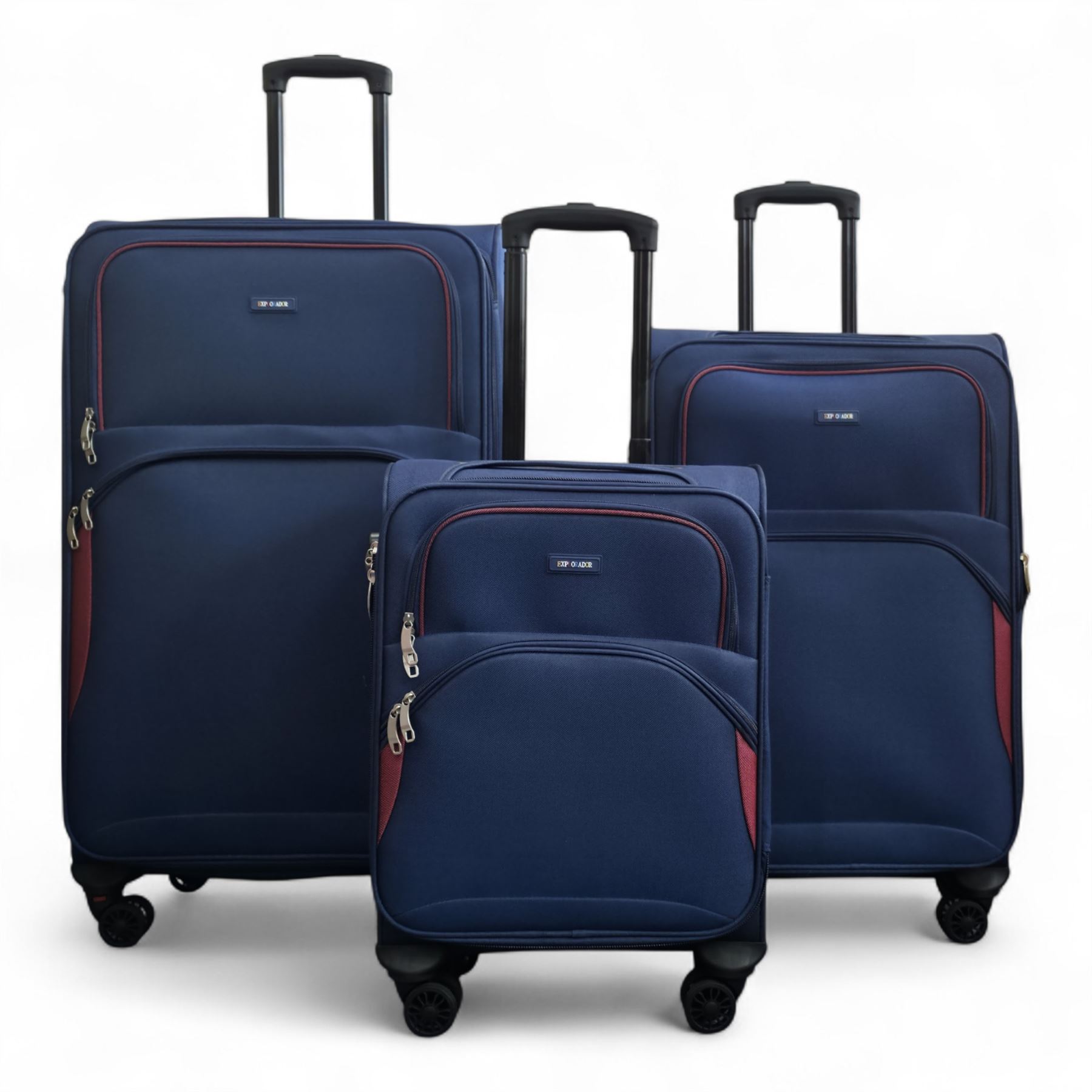 Expandable Soft Shell Suitcase 8 Wheel Luggage Set Light Carry On Cabin Bag - Picture 16 of 61