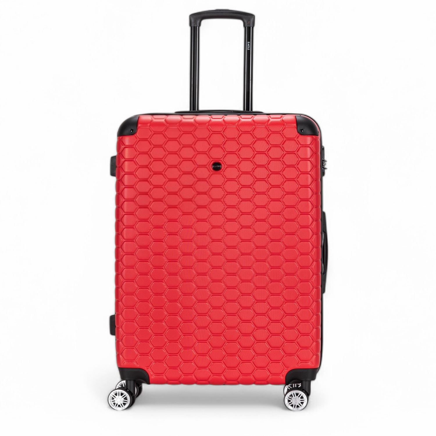 Hard Shell Red ABS 8 Wheel Luggage Travel Cabin Suitcase Set - Picture 33 of 37