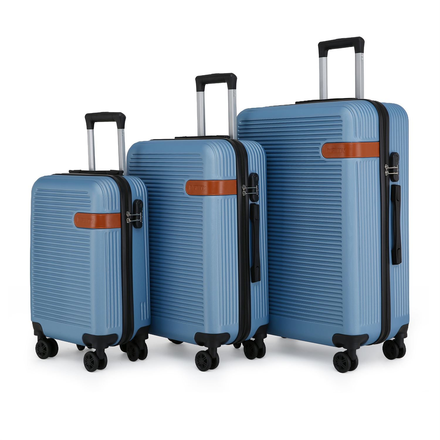 Hardshell Blue Navy Cabin Suitcase Set Robust ABS Lightweight Luggage Bag - Picture 31 of 34